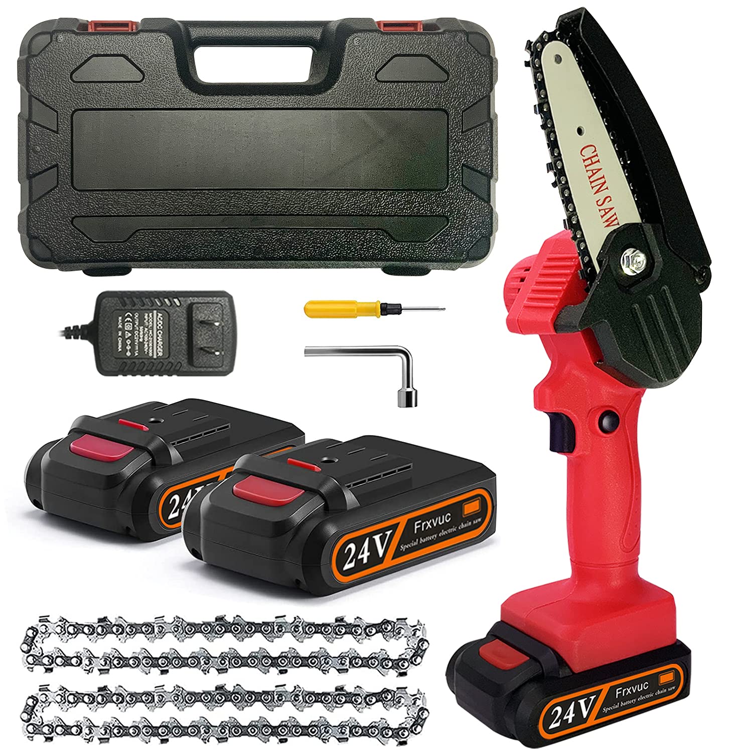 Buy Upgraded Mini Chainsaw With 2 Batteries 2 Chains, 4Inch Portable