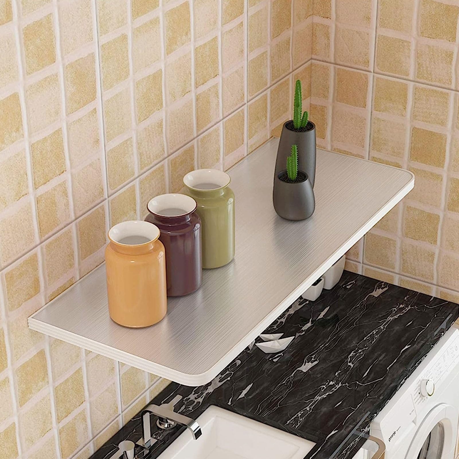 Table murale pliante inox L60xl30 cm pour cuisine et petit balcon