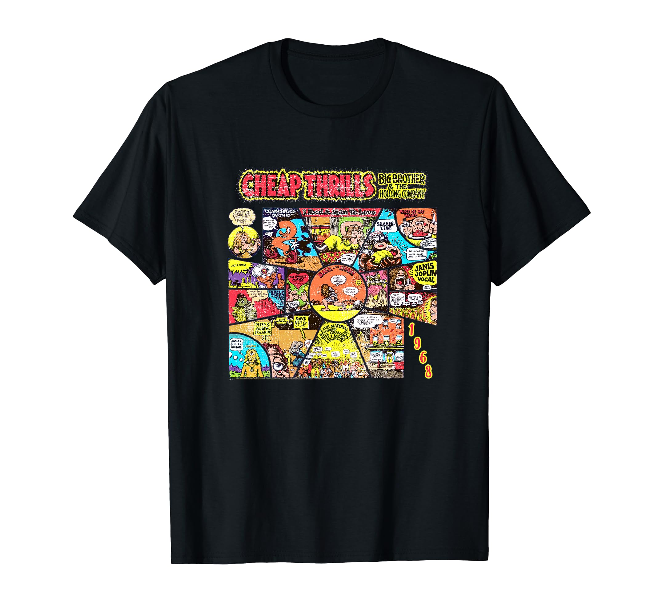 Amazon.com: Big Brother and the Holding Company 1968 Comic Art T 