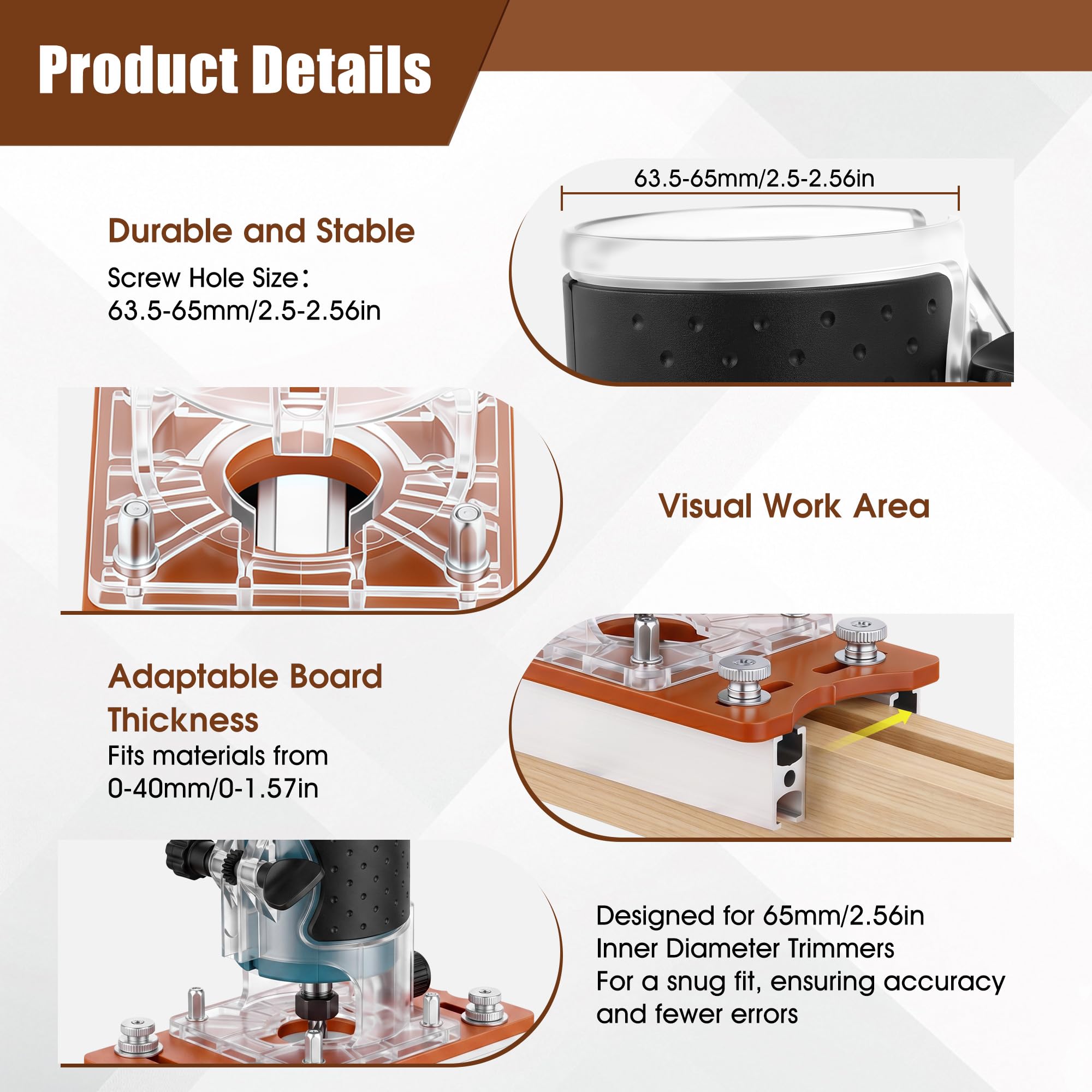 Wood Trimmer Router Base - Precision & Durability -3