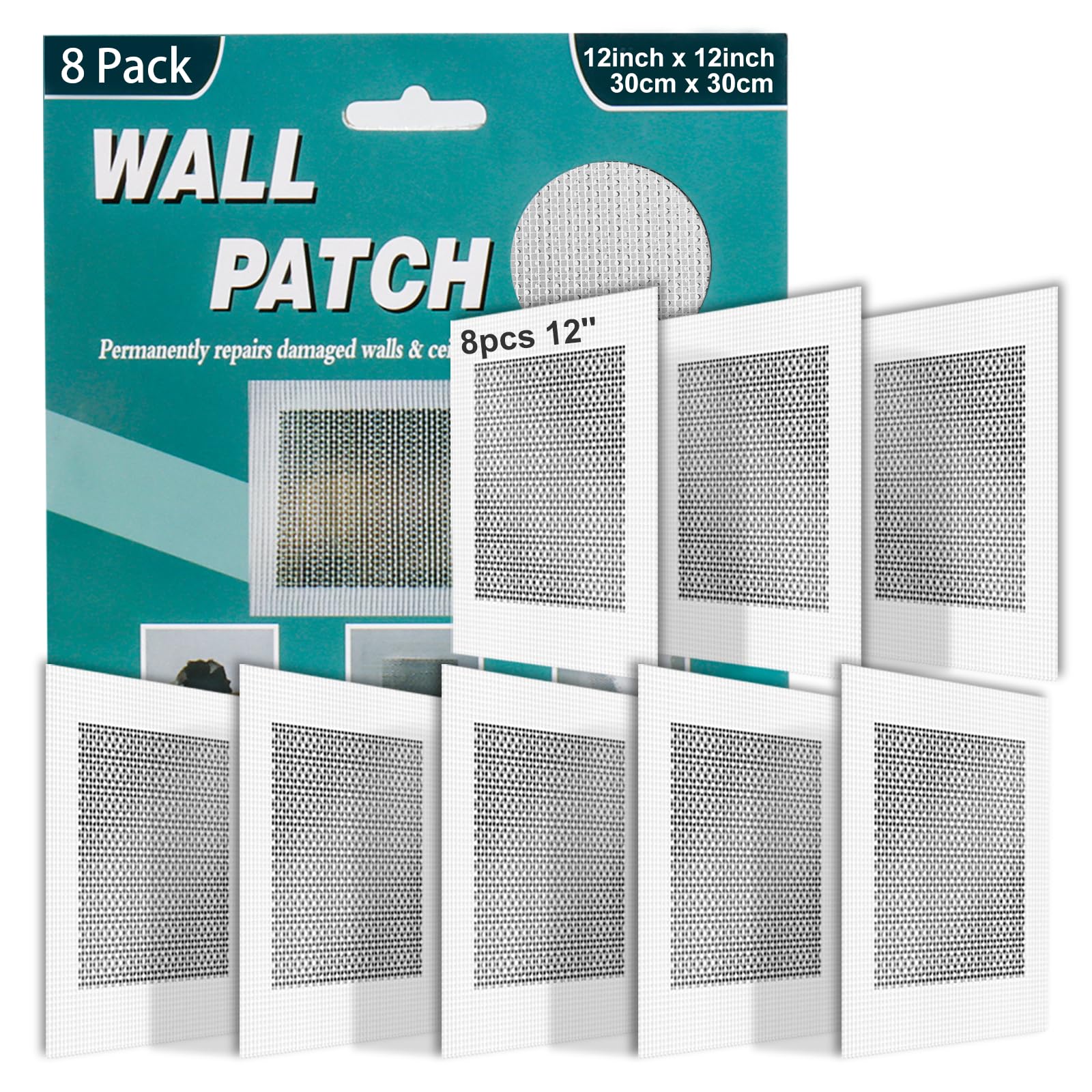 8Pcs 12 Inch Drywall Patch, Wall Repair Patches Wall Hole Repair Patch