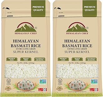 Himalayan Chef Premium Aged Basmati Rice, Naturally aromatic and Pure, White - 20 lbs (5570-2PK)