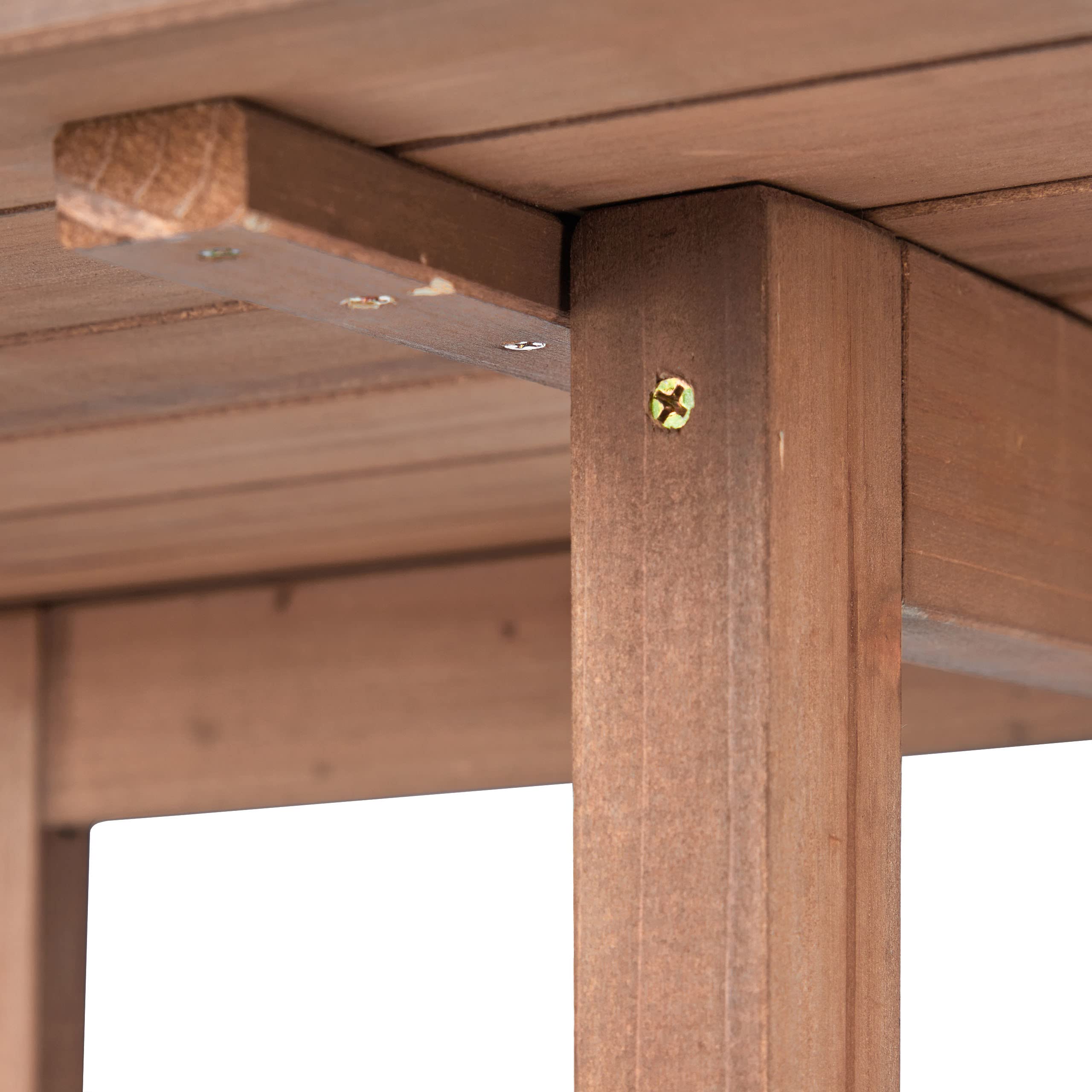 Relaxdays Tavolino Pieghevole, Semicerchio, Balcone e Giardino, Legno di Abete, Outdoor, HxLxP: 74x80x50 cm, Marrone