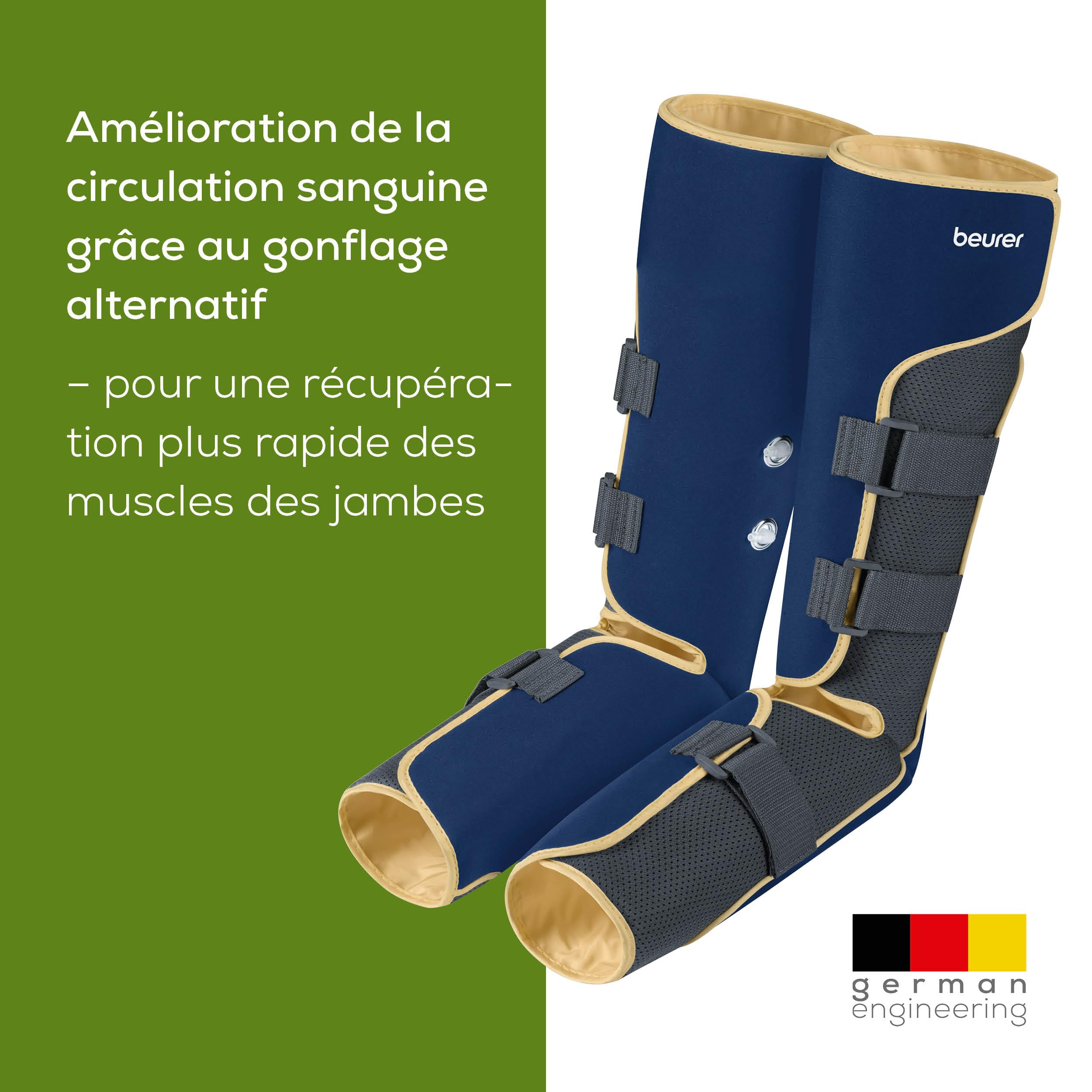 Beurer FM 150 Appareil de massage des jambes, massage à pression d'air à domicile, appareil de massage veineux électrique - pour les tensions et les jambes lourdes