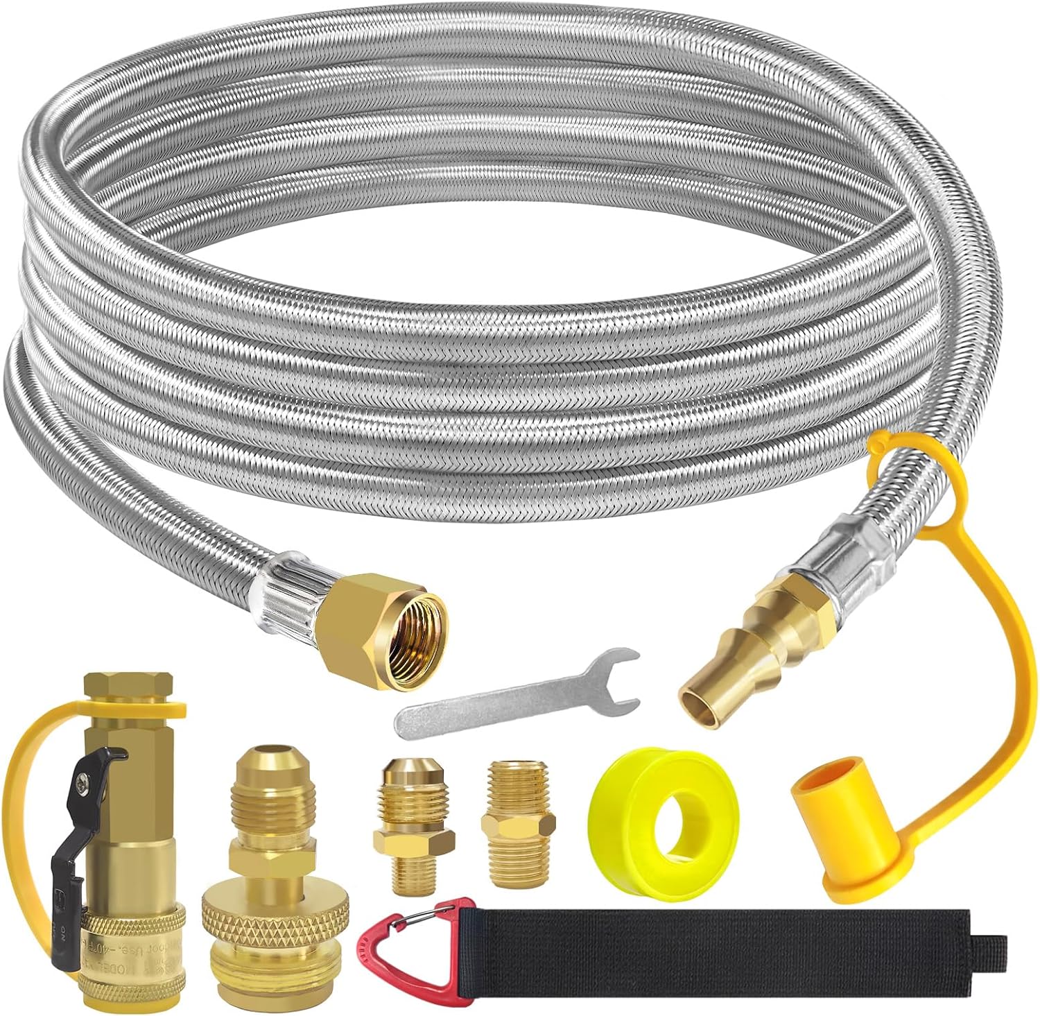 MEFUN 12Ft RV Quick Connect Propane Hose with 1/4" Safety