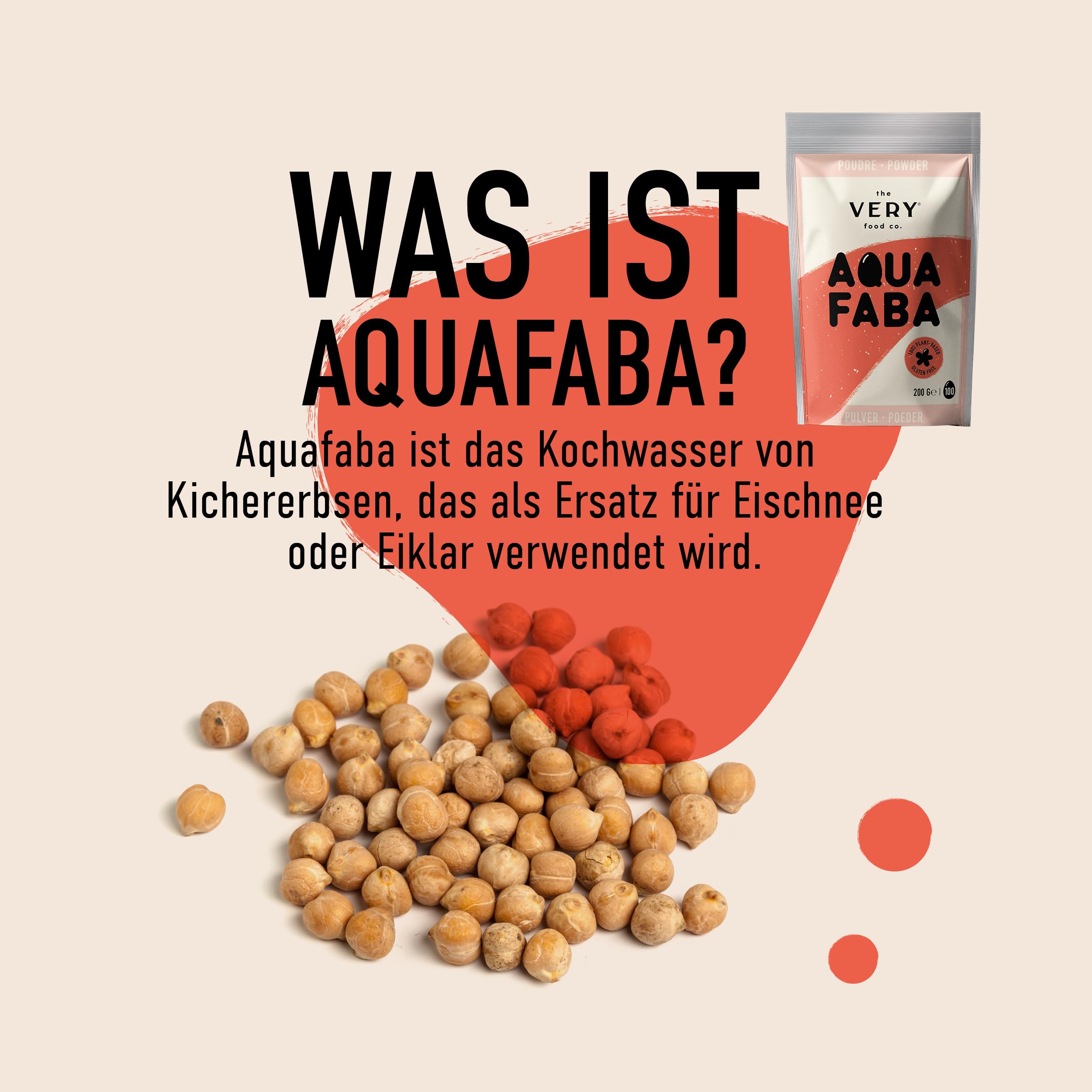 the VERY food co. Aquafaba Pulver aus getrocknetem Kichererbsenwasser 200g - 100% natürlich & vegan - Eiweißersatz zum Kochen, Backen, für Cocktails - Pulver Eiersatz für die gehobene Küche