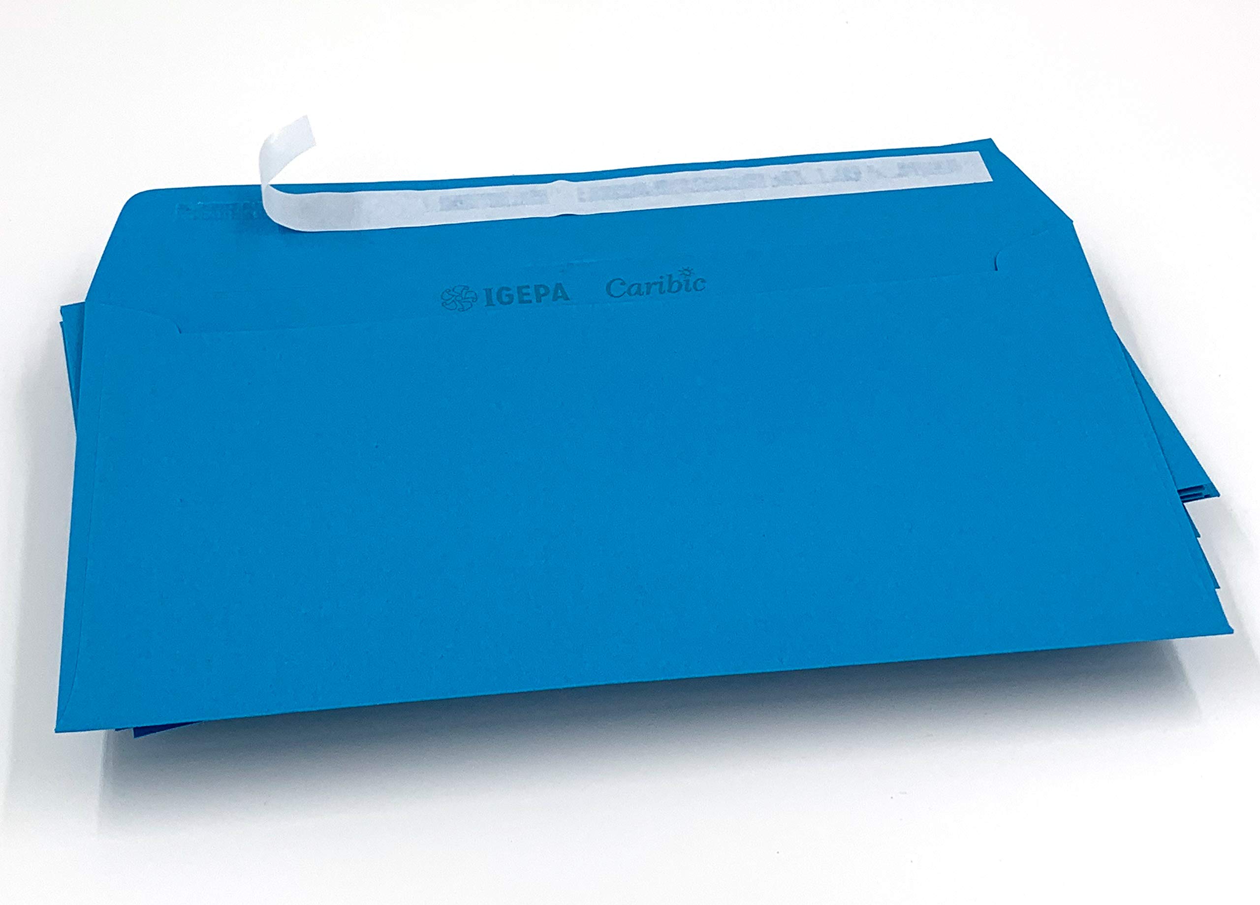 Blaue Briefumschläge DIN Lang - 50 Stück Selbstklebend Ohne Sichtfenster