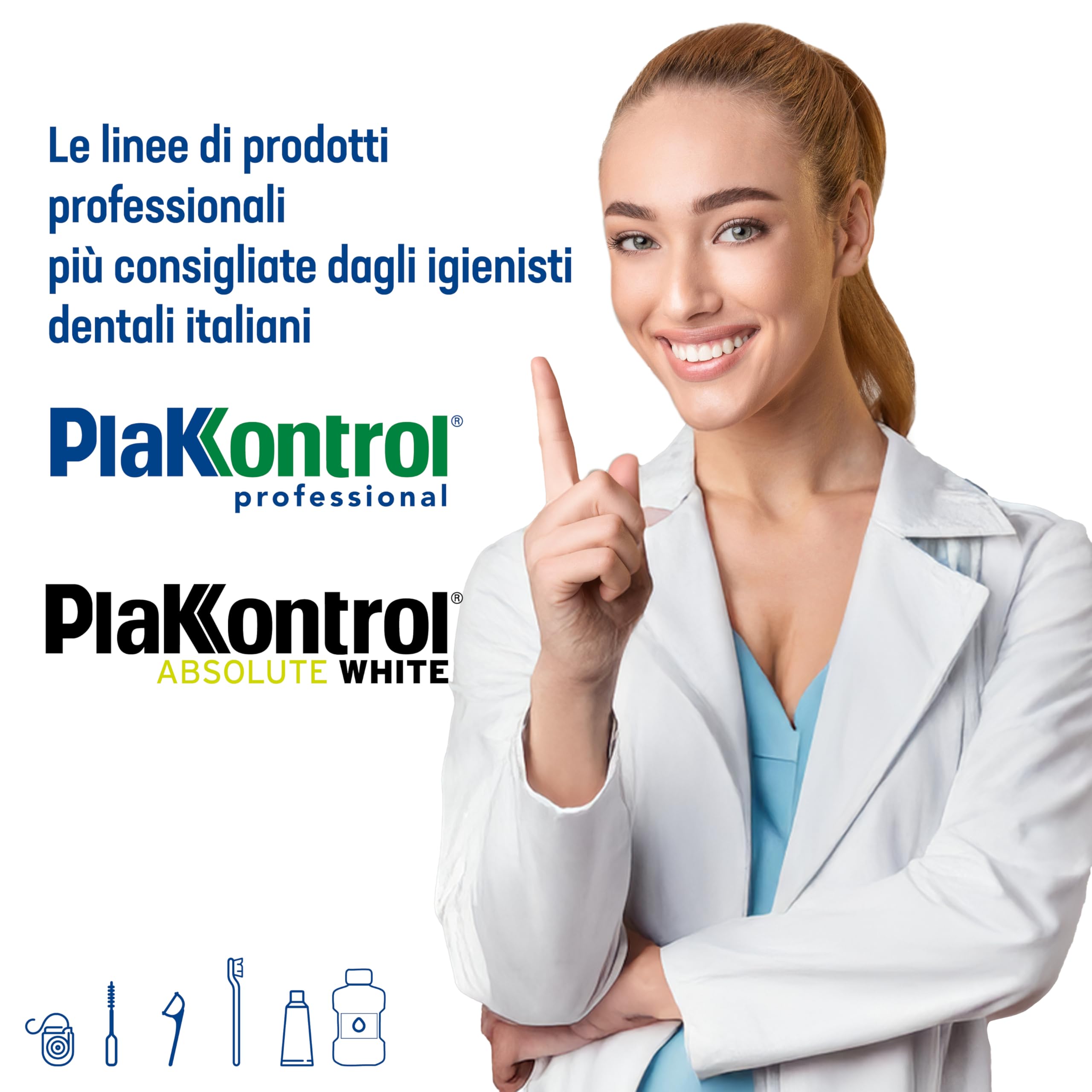 Plakkontrol® scovolini per l'igiene dentale con manico intercambiabile - 0,7 mm, conf. 10 pz, peso confezione: ℮ 14 g