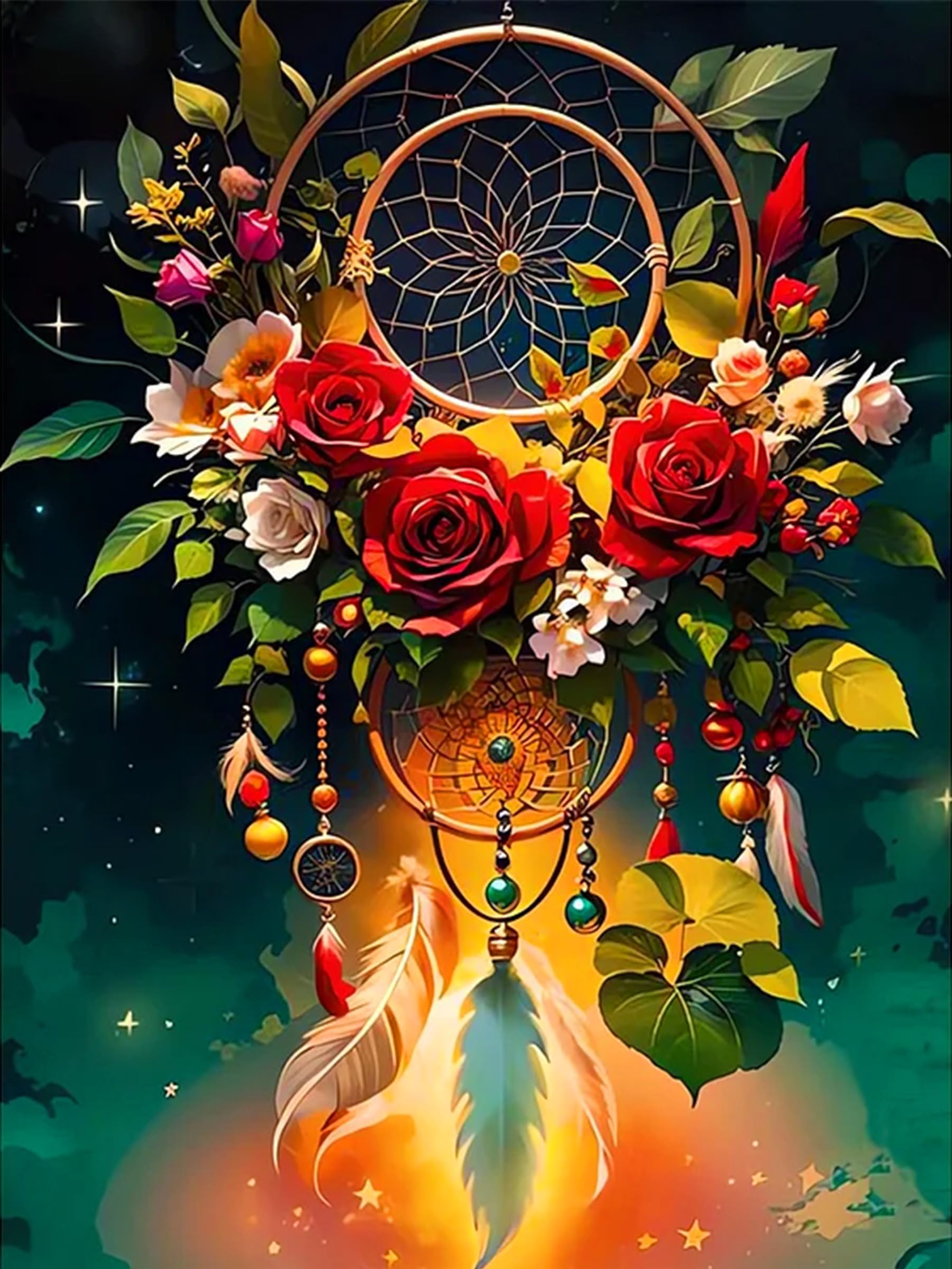 Diamond Painting Kit 5d Full Bellissimo Acchiappasogni Quadri Con Perline Diamond Painting Kit Completo Pittura Diamante 5d Fai Da Te Grandi Dimensioni Disegni Con Diamantini Home Decor 30 X 40 Cm