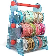 Reyal Bangle Stand and Bracelets Stand with 6 Rods(Flexible) for Woman Chudi Set Organizer Jewellery Box for Bangles Bracelet,Transparent Premium Colors