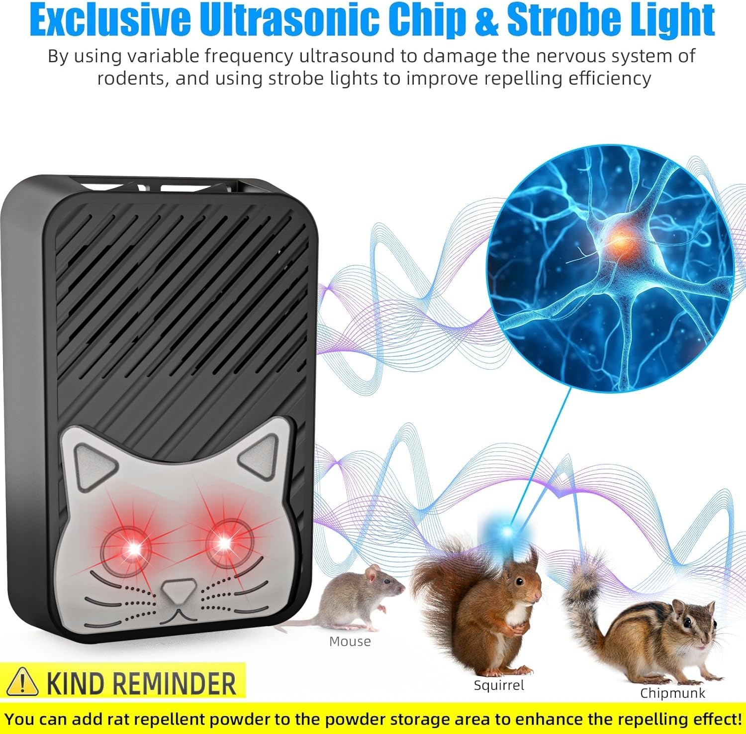 Ultrason Souris et Rats pour Voiture,Repulsif Rongeur pour Voiture,Répulsif Chat Ultrason Extérieur,Anti Rats Exterieur Puissant pour Anti Taupe Fouine Martre Ultrason Souris et Rats,Protéger Voiture