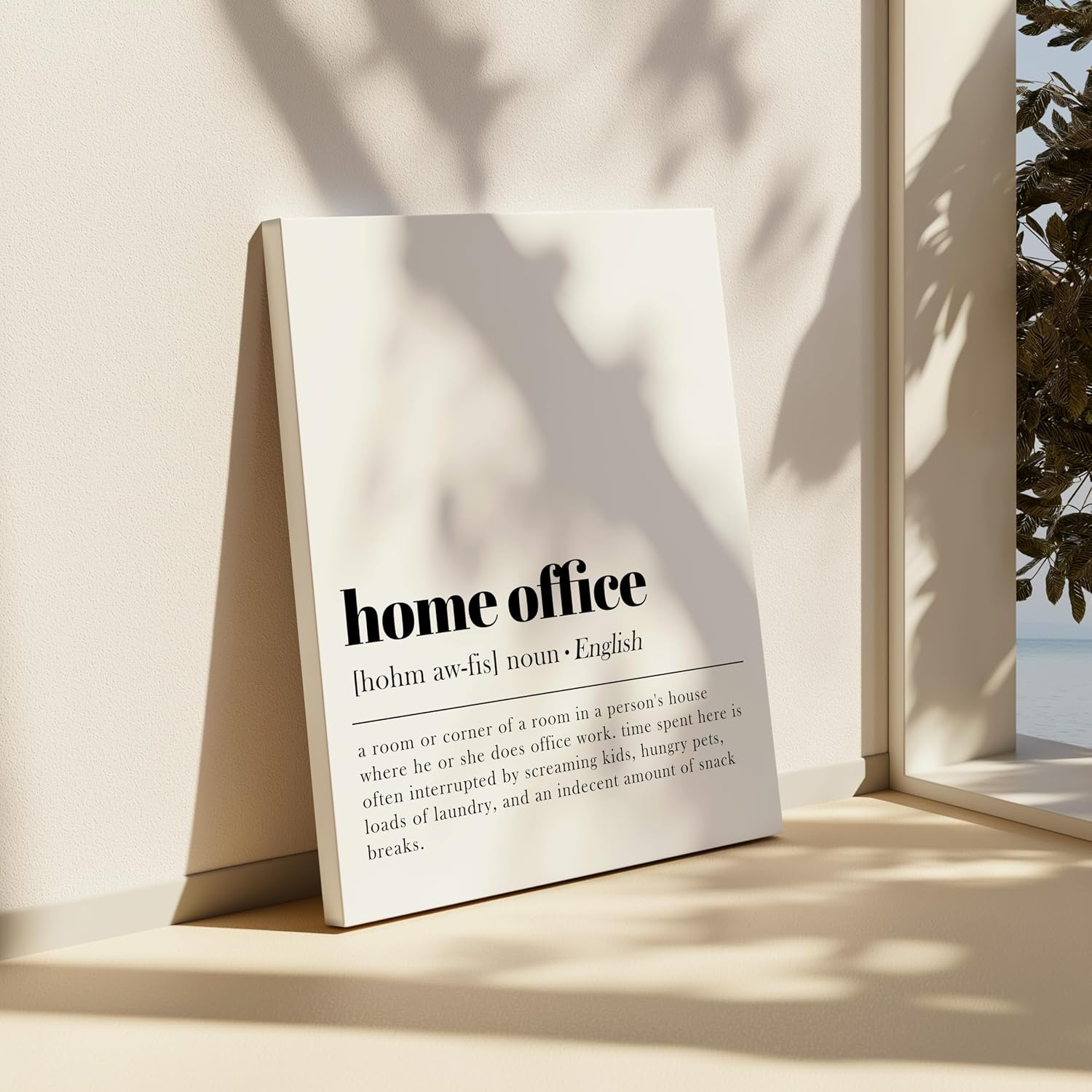 Poster Master Typography Canvas - Definition of Home Office Print - Dictionary Art - Minimal Gift for Boss & Colleagues - Funny Wall Decor for Office, Workplace or Dorm - 8x10 STRETCHED Canvas