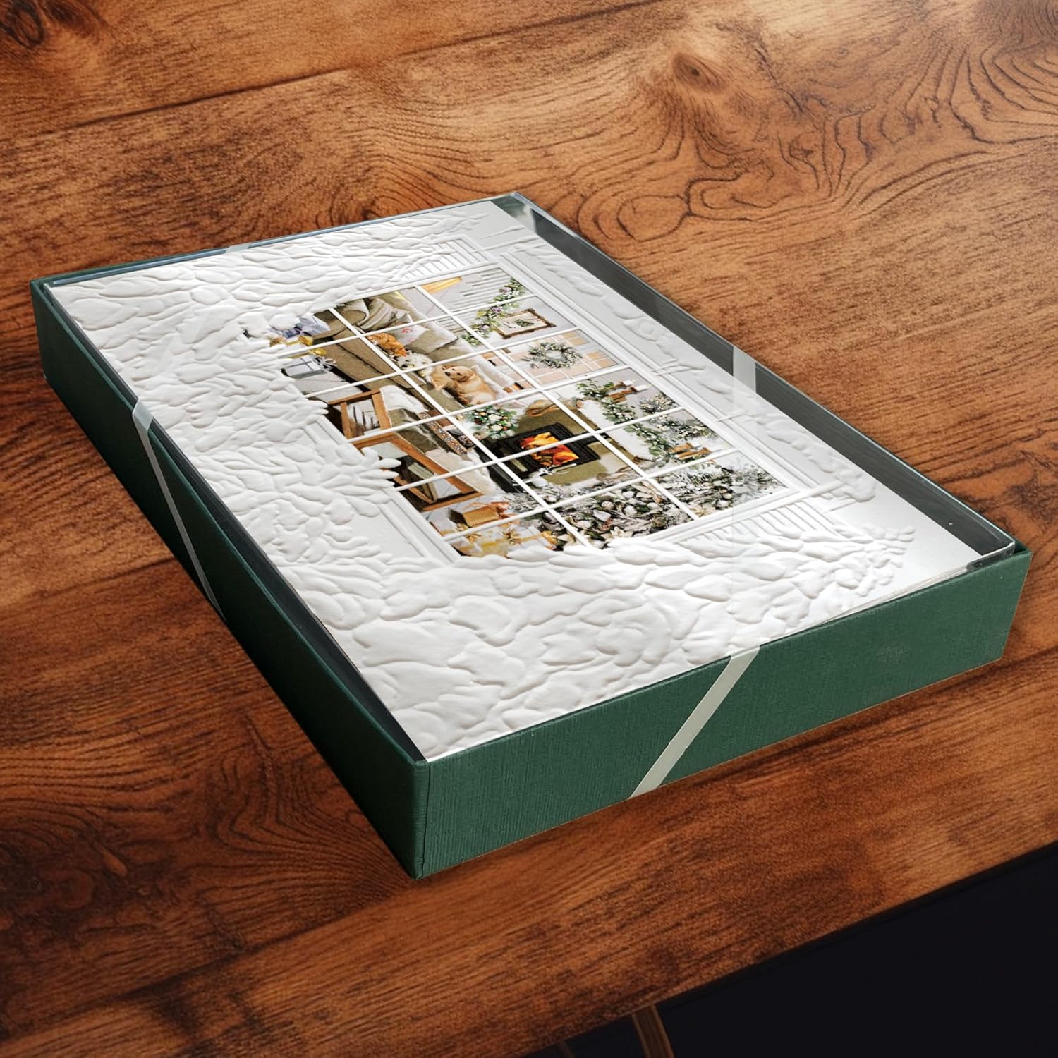 Pumpernickel Press Embossed Christmas Greeting Cards Boxed Set –Dreaming of a White Christmas, 16 Count