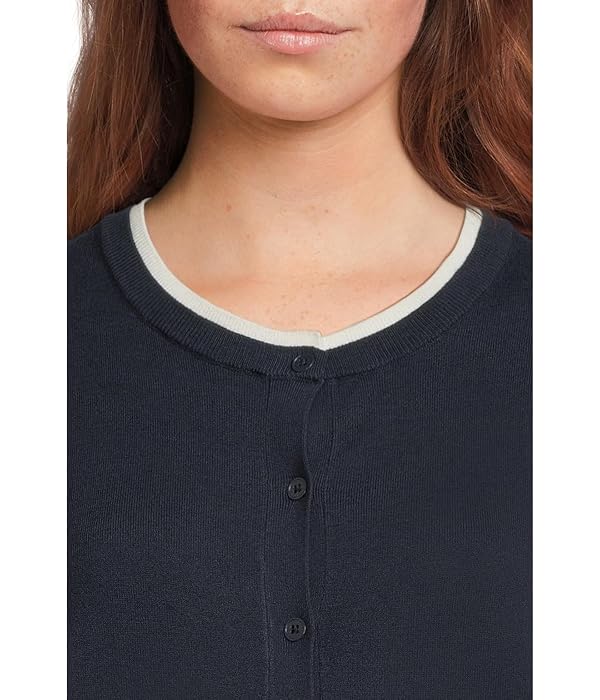 Elliott Lauren Women's Modal Knits-Button Front Cardigan with Double Layer Neck Detail, Midnight by Elliott Lauren - Used condition - Image 4