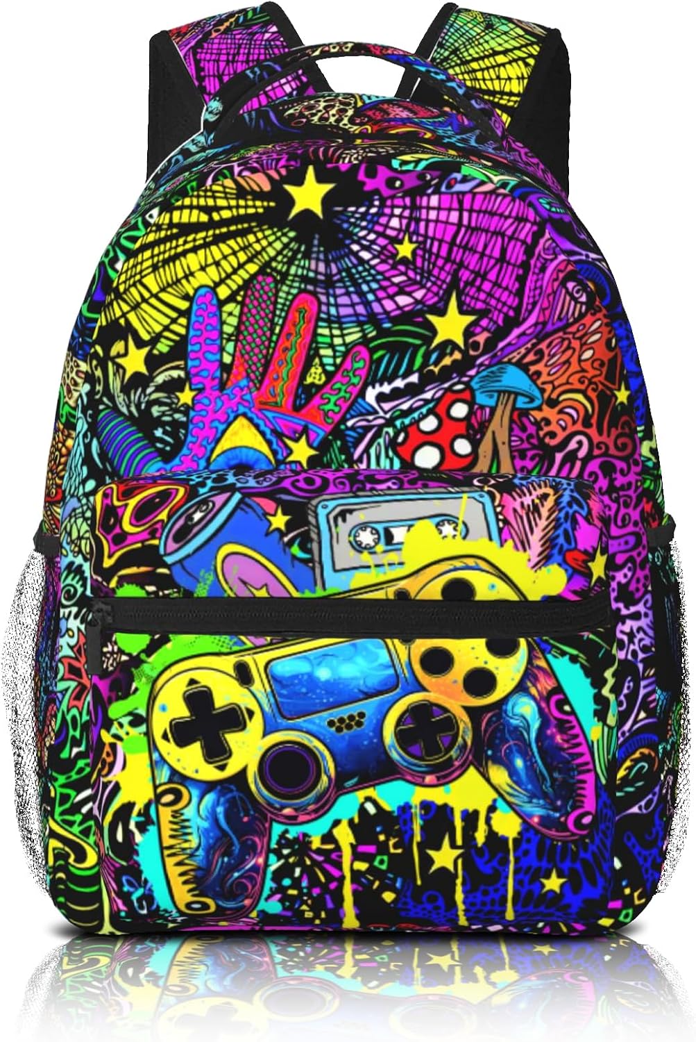 School Backpack For Boys Abstract Gamepad Boys Backpack For Kids Children Teens Elementary Middle School Boy Backpacks Ages 6-18 Video Games Bookbag back pack