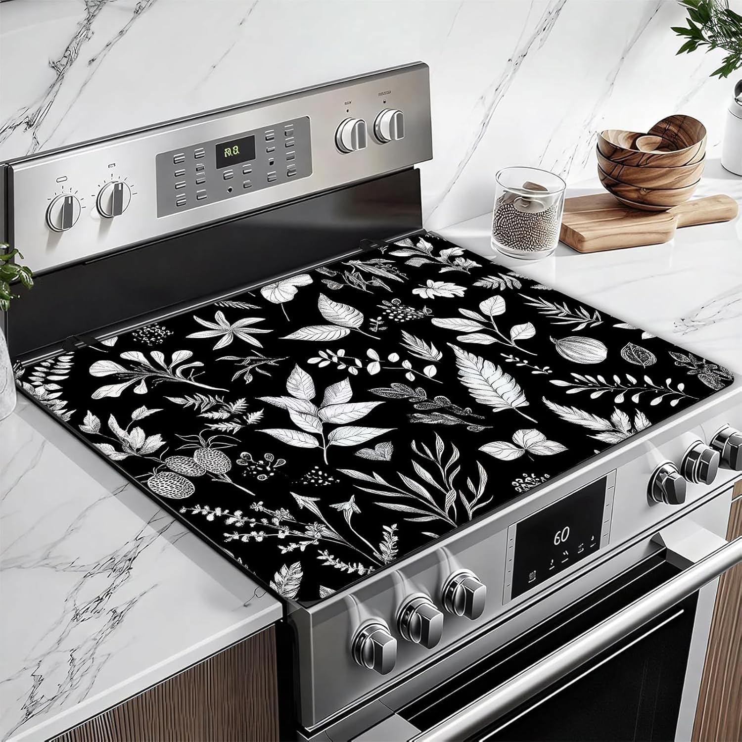 Flower Vase Stove Top Covers for Electric Stove, Electric Gas Stove Pad Heat Resistant Range Cooktop Protector for Home Decor Kitchen 28"x20"