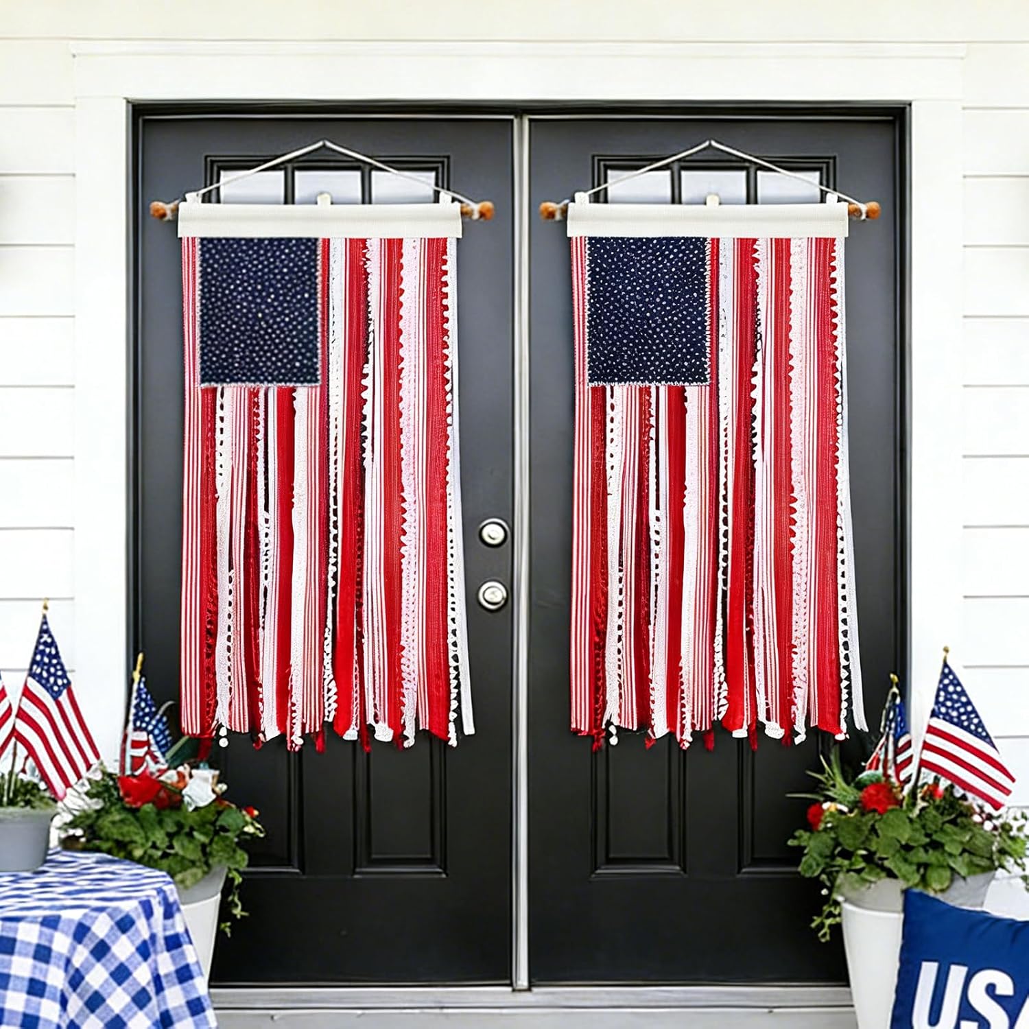 4th of July Decorations, American Flag Banner, Independence Day Party Supplies, Red White Blue Outdoor Yard Signs, Patriotic Decor for Home and Garden (2)