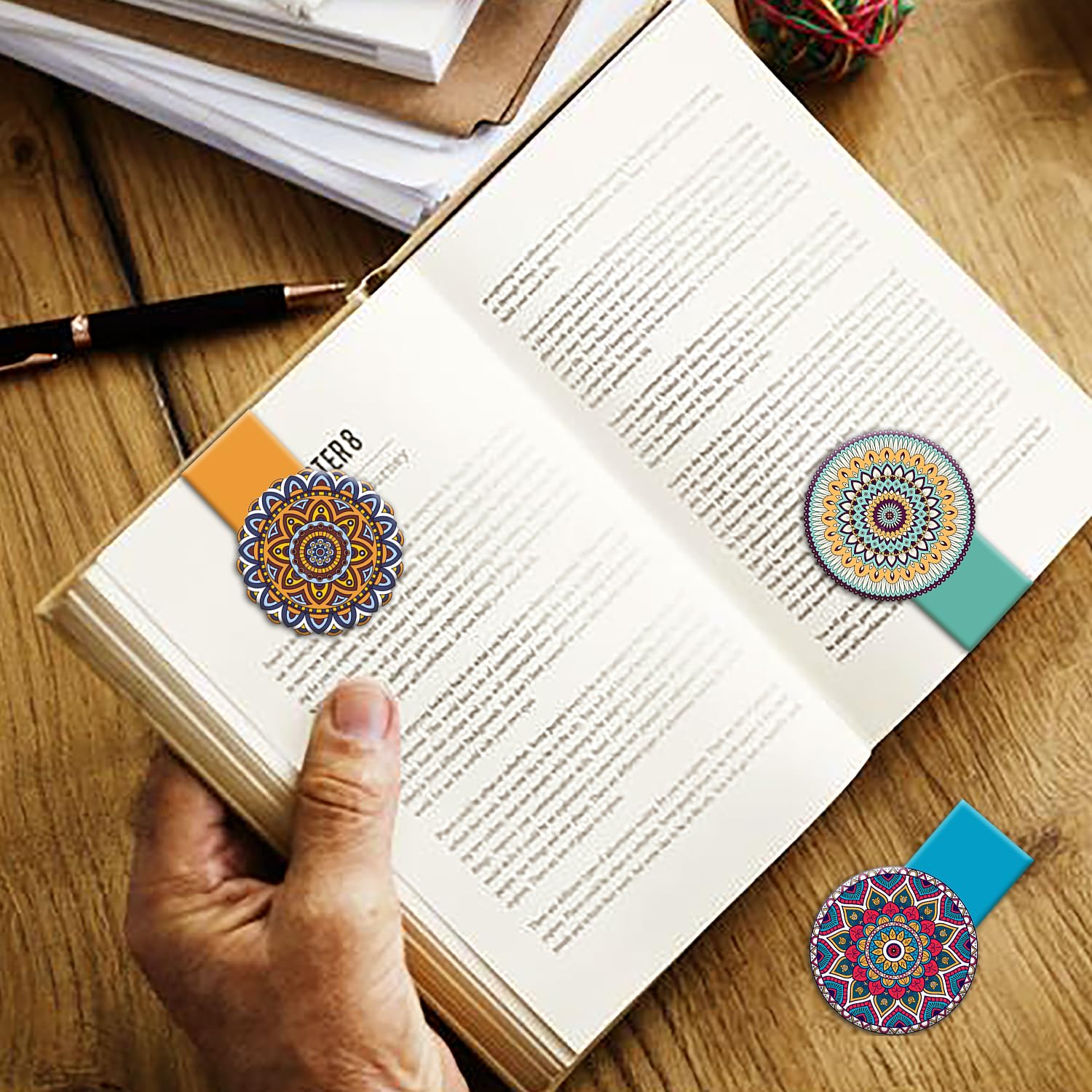 Marcapaginas Magnetico de Mandalas, Marcadores de Libros Originales, Punto de Libro