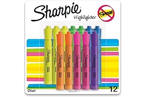 Sharpie 27145 Pocket Highlighters Chisel Tip Assorted Colors 12 Count