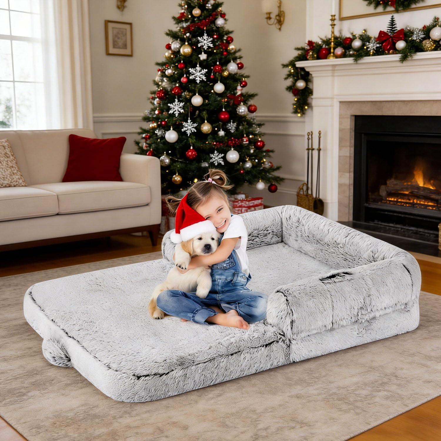 XL 2-in-1 Foldable Dog Bed for Kids & Pets, Orthopedic Memory Foam XL 2-in-1 Foldable Dog Bed for Kids & Pets, Orthopedic Memory Foam