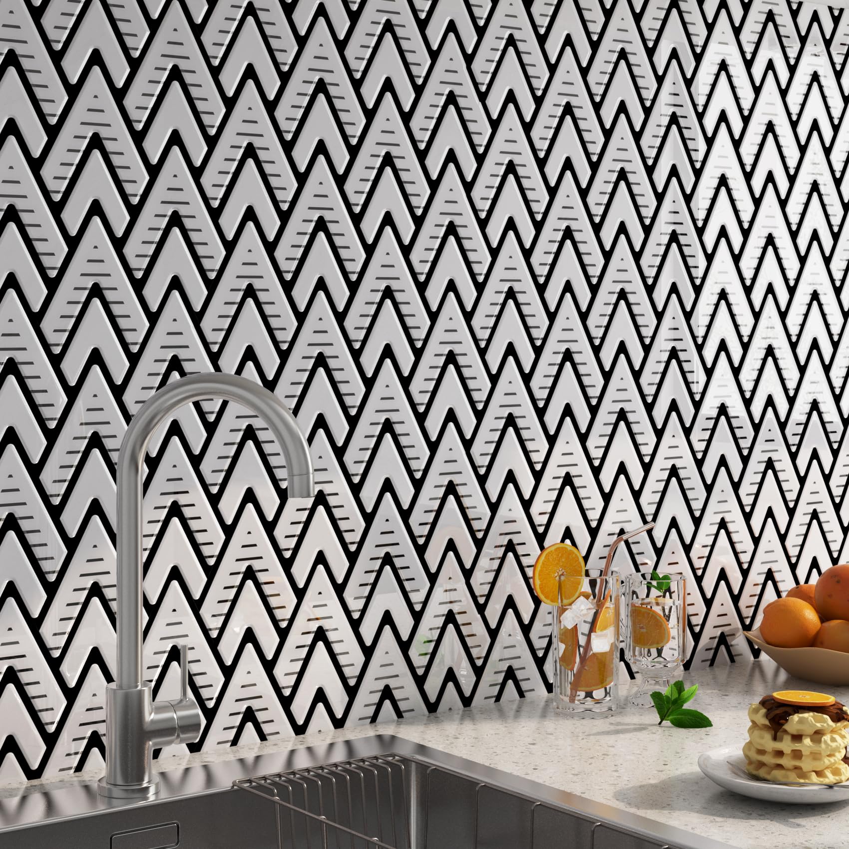 JLCP Mosaïque De Couleur De Mode Stickers Carrelage, Style