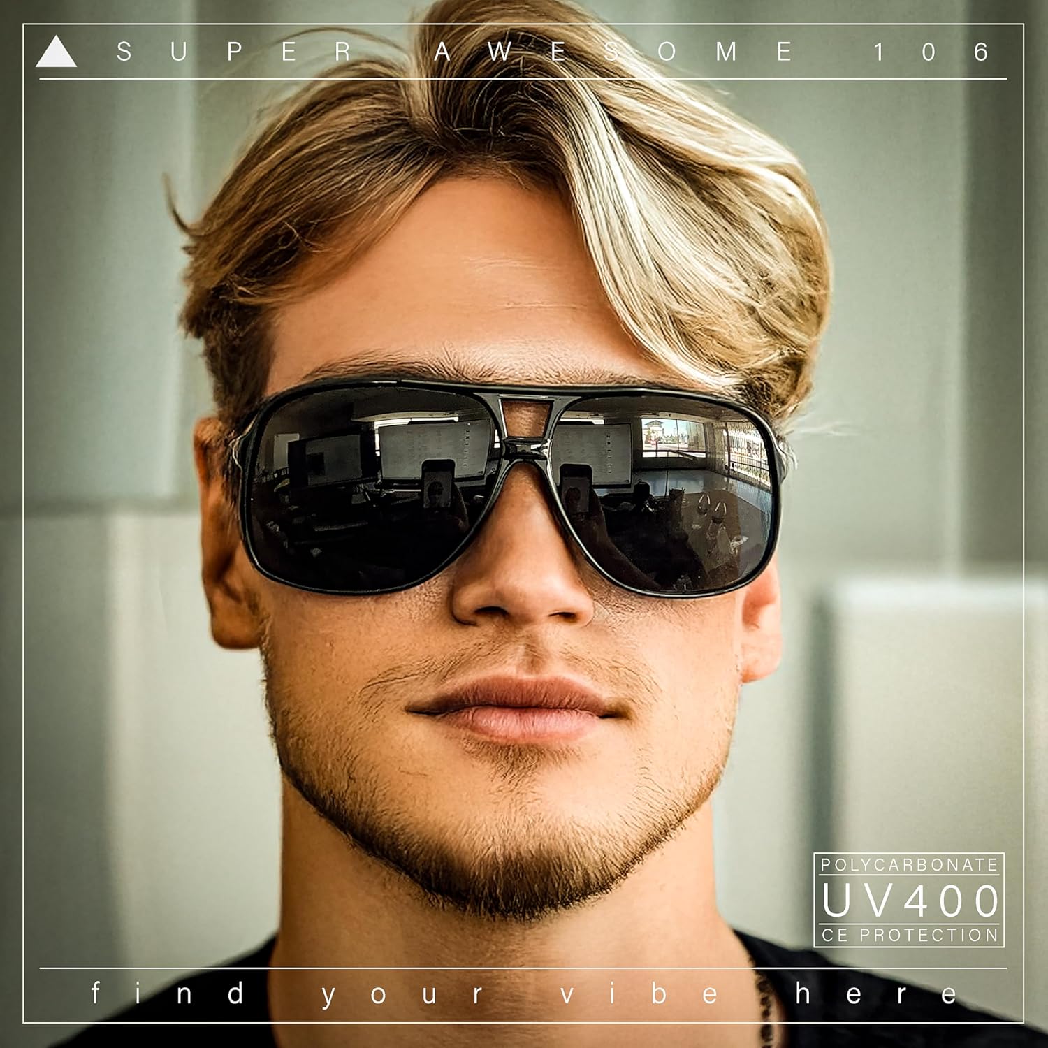 SA106 Oversize Large Thin Plastic Racer Mens Sport Sunglasses - Image 3