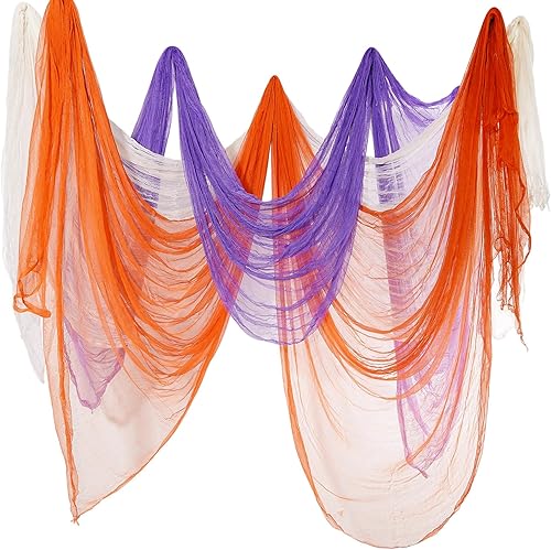 Miniatura 39 de Boao Paño de queso de Halloween para manualidades, tela de gasa de muselina de algodón grande para fiesta de Halloween, decoración de fiesta