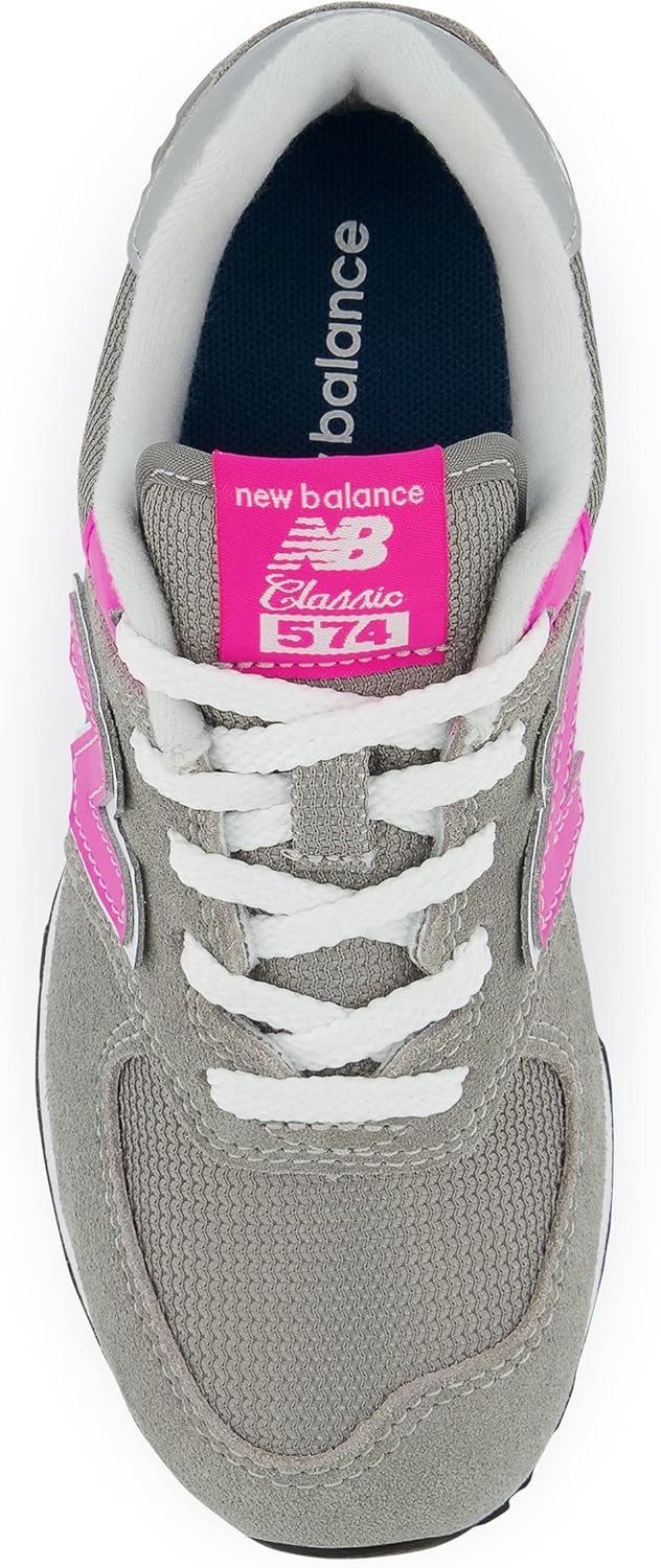 New Balance Kids 574 V1 70s Racing Lace-up Sneaker, GREY/PINK, 2.5 W Little Kid (4-8 Years) - Image 5