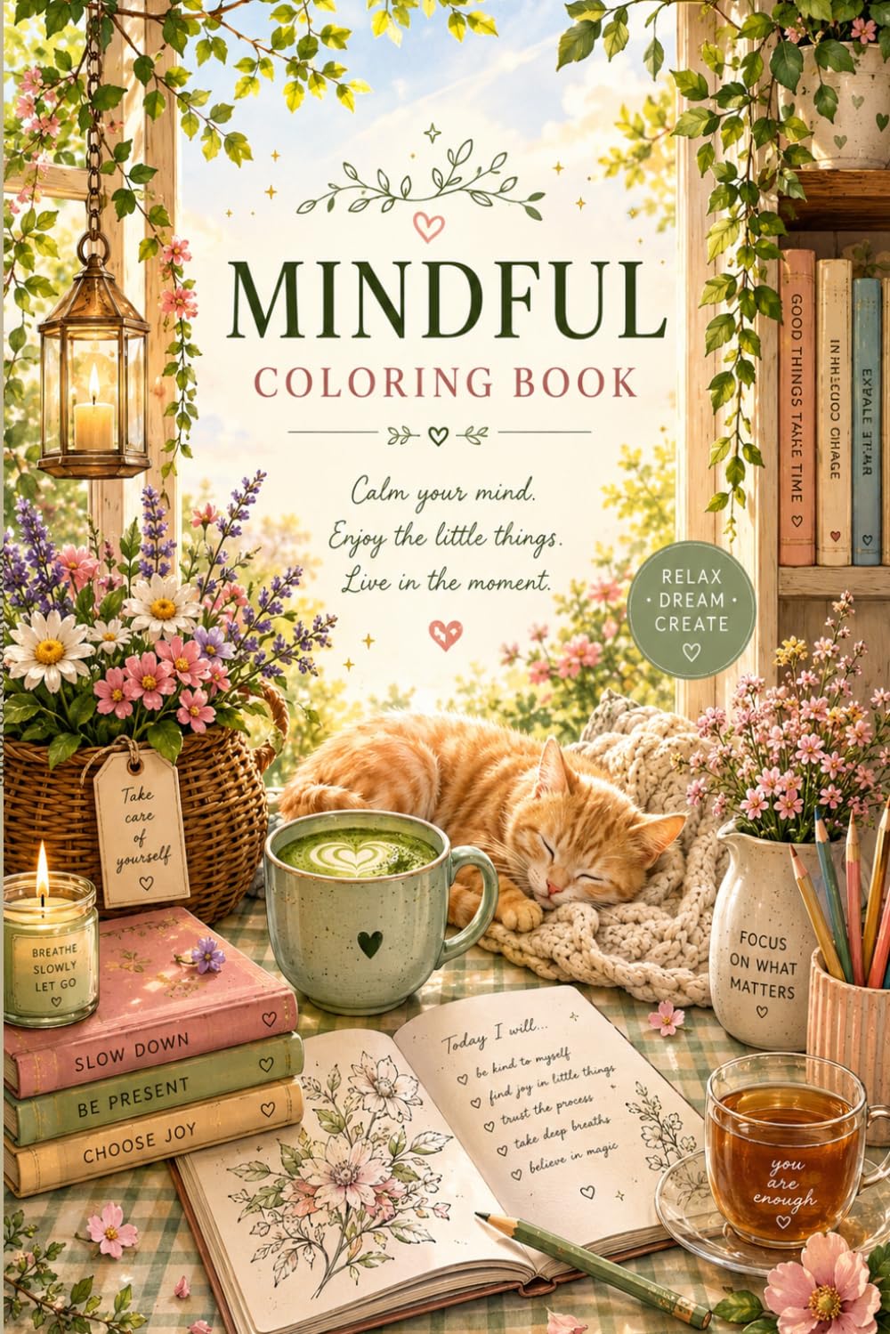 MINDFULL COLORING BOOK: cozy art