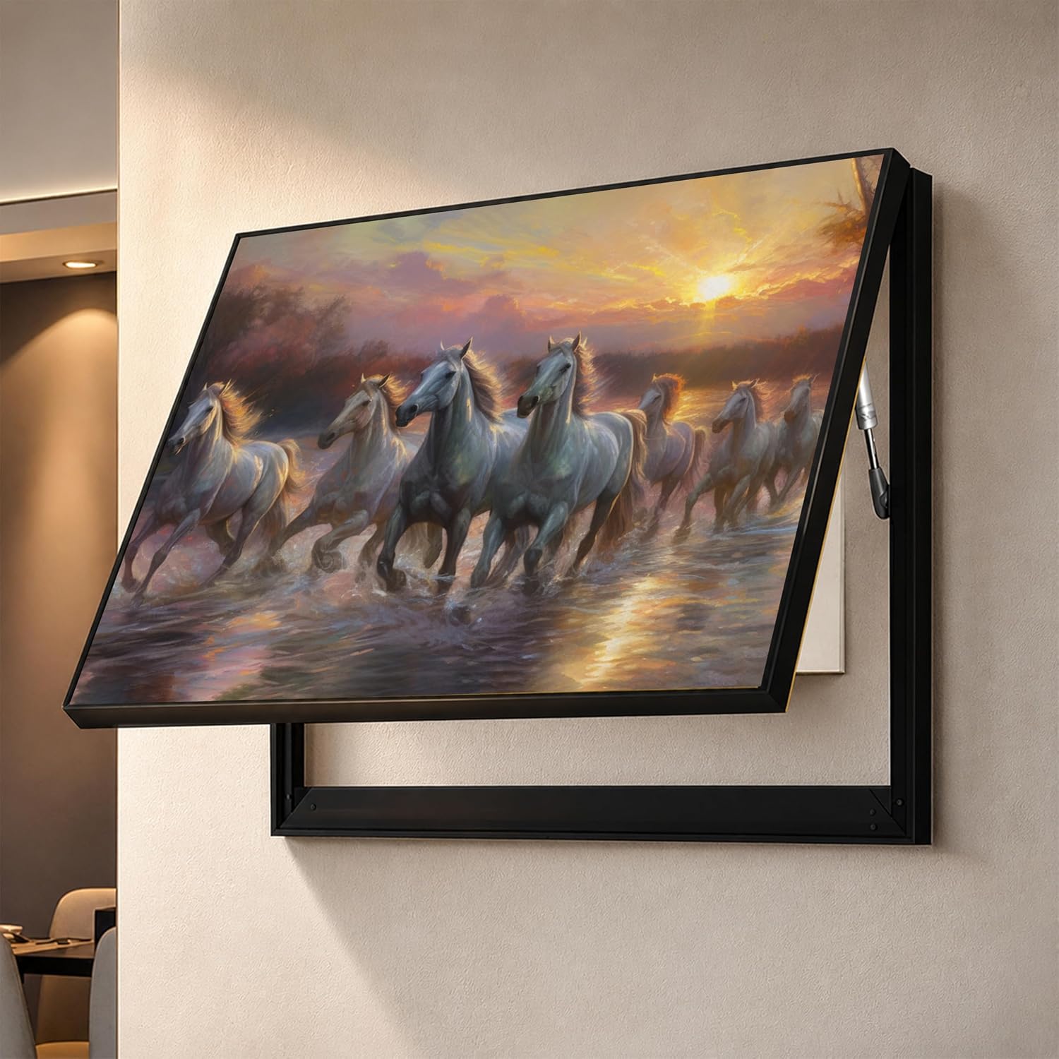 Electric MCB Box Cover Frame With Hydraulic Decorative Painting White 7
