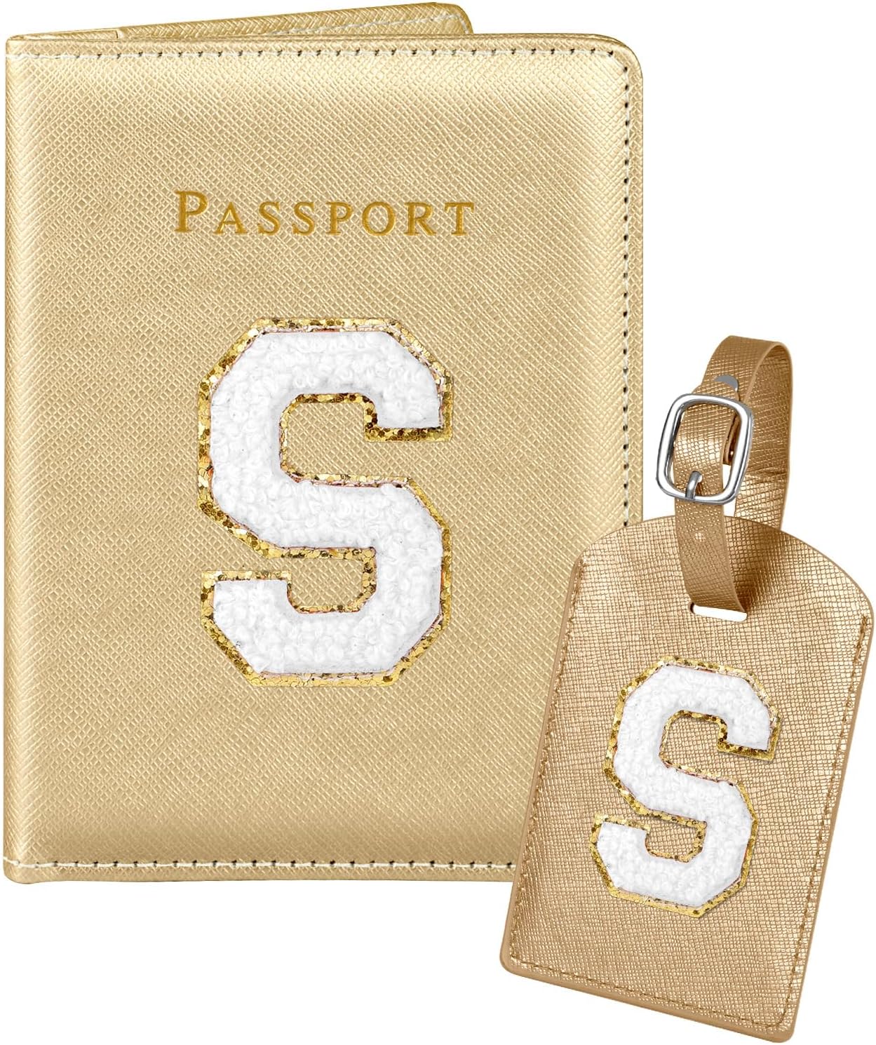 Slohif Passport Holder Initial Lugguage Tag Set Suitcase Cover Wallet Case for Travel Women – Leather Letter Passport Book Personalized Organizer Card Protector Sleeve Essentials Slim Carrier Gold S Slohif Passport Holder Initial Lugguage Tag Set Suitcase Cover Wallet Case for Travel Women – Leather Letter Passport Book Personalized Organizer Card Protector Sleeve Essentials Slim Carrier Gold S