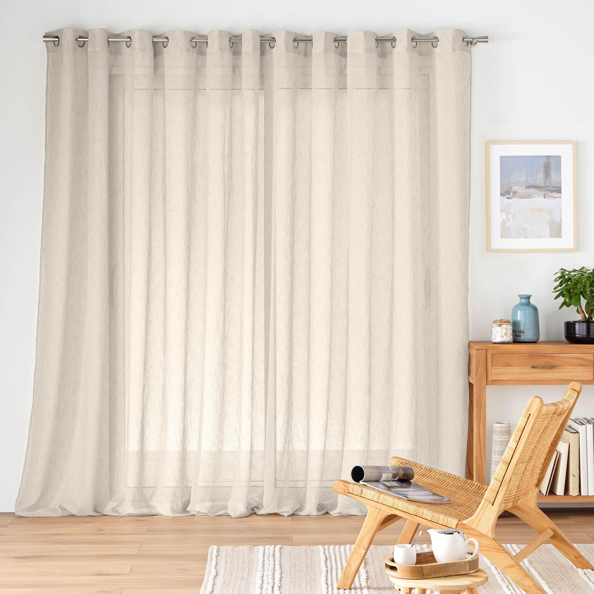 Douceur d'Intérieur, Tenda con occhielli (400 x 240 cm) Carlino lino Tessuto in voile