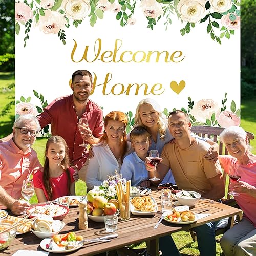 Miniatura 4 de Vlipoeasn Elegante pancarta de bienvenida a casa, decoración de fiesta blanca con texto en inglés "We Missed You So Much", suministros patrióticos