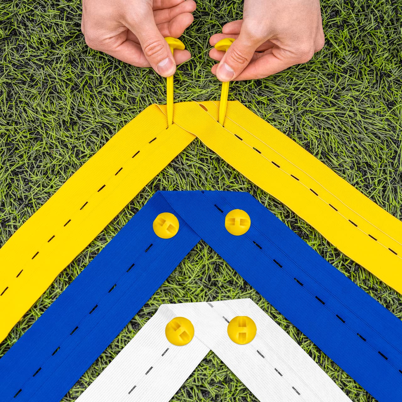 FORZA 100m Spielfeldmarkierungsband [3 Farben] - Linienmarkierung für Sportplätze