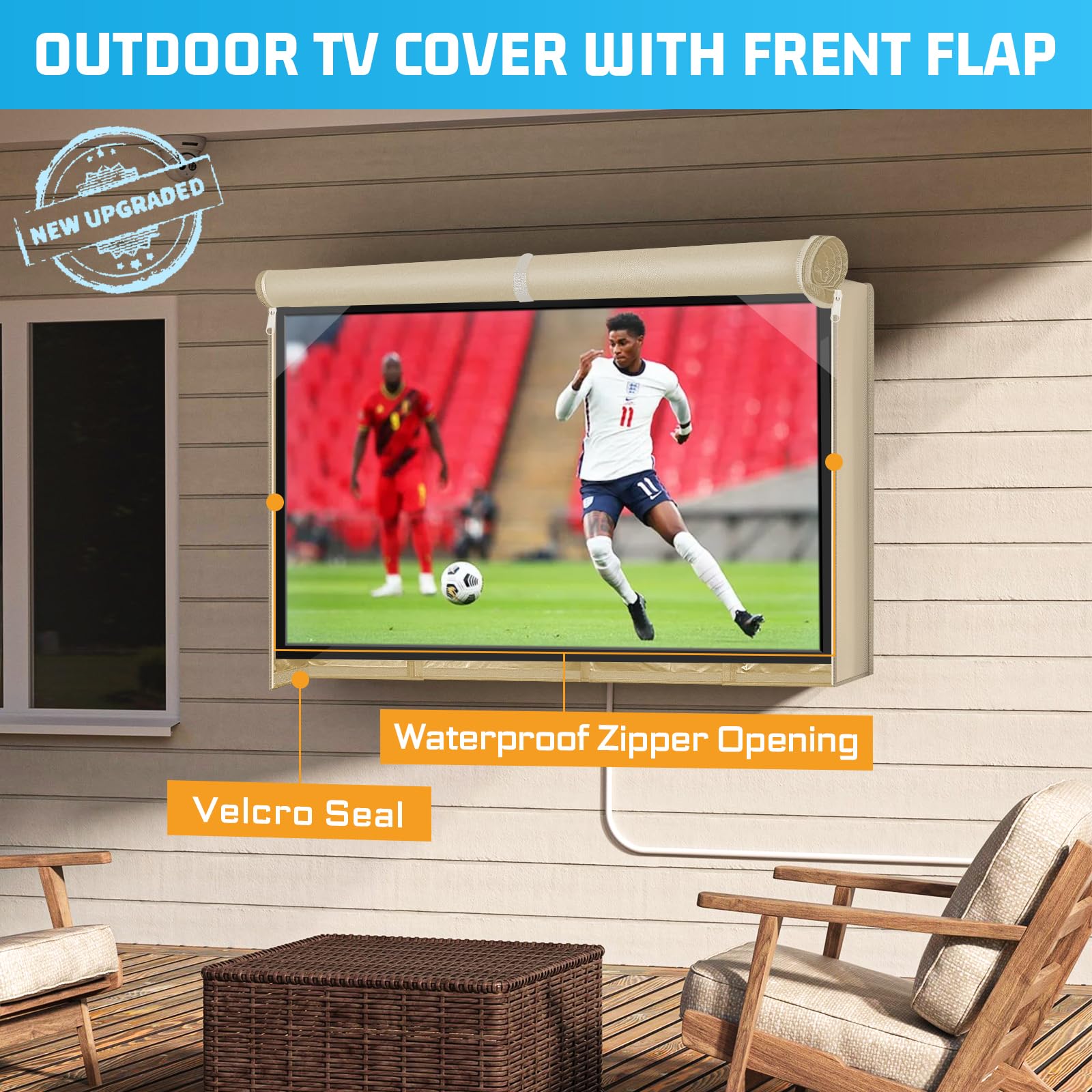 Copertura per TV da esterno 41-43 pollici impermeabile Oxford 600D con cerniere