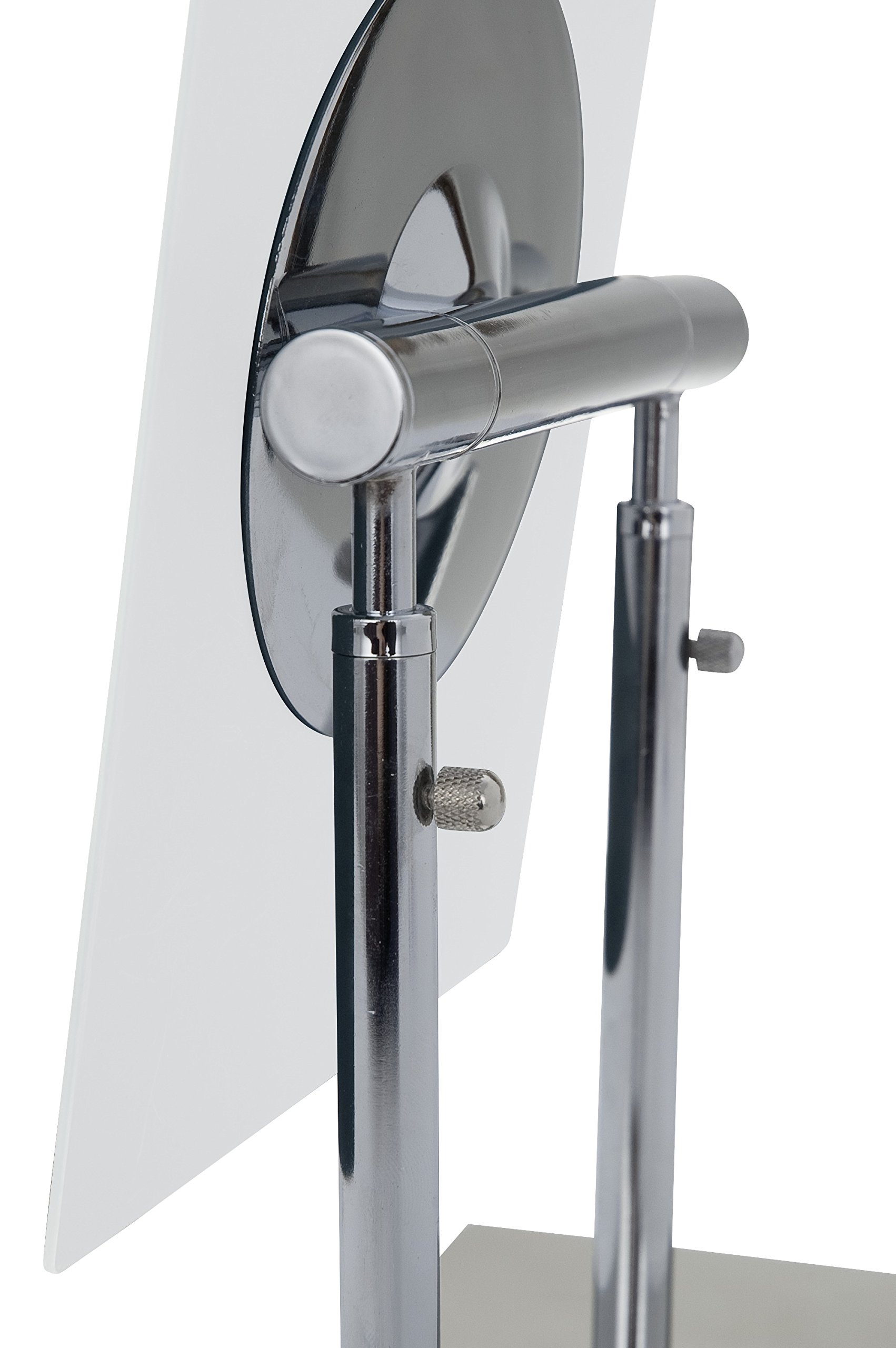 WENKO Kosmetik-Standspiegel Pinerolo - klappbar, Stahl, 23 x 27-35 x 10 cm, Silber