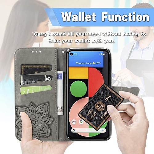 Miniatura 3 de ONV Wallet Case for Redmi K40  Redmi K40 Pro - Glitter Butterfly Embossed Leather Folio Case Magnet Card Slot Kickstand Wrist Strap +TPU Shell for