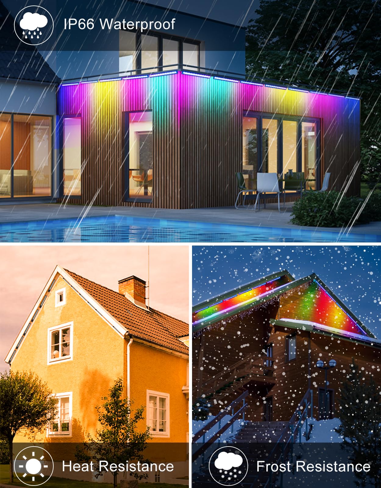 CLV Faretto LED RGB Esterno 42W, Barra LED RGB da Esterno con Telecomando 360° RF Impermeabile IP66, 10 Colori Cambia 30 Modalità Dinamiche 6 Luminosità, Memoria Funzione, Luce RGB per Esterni Festa