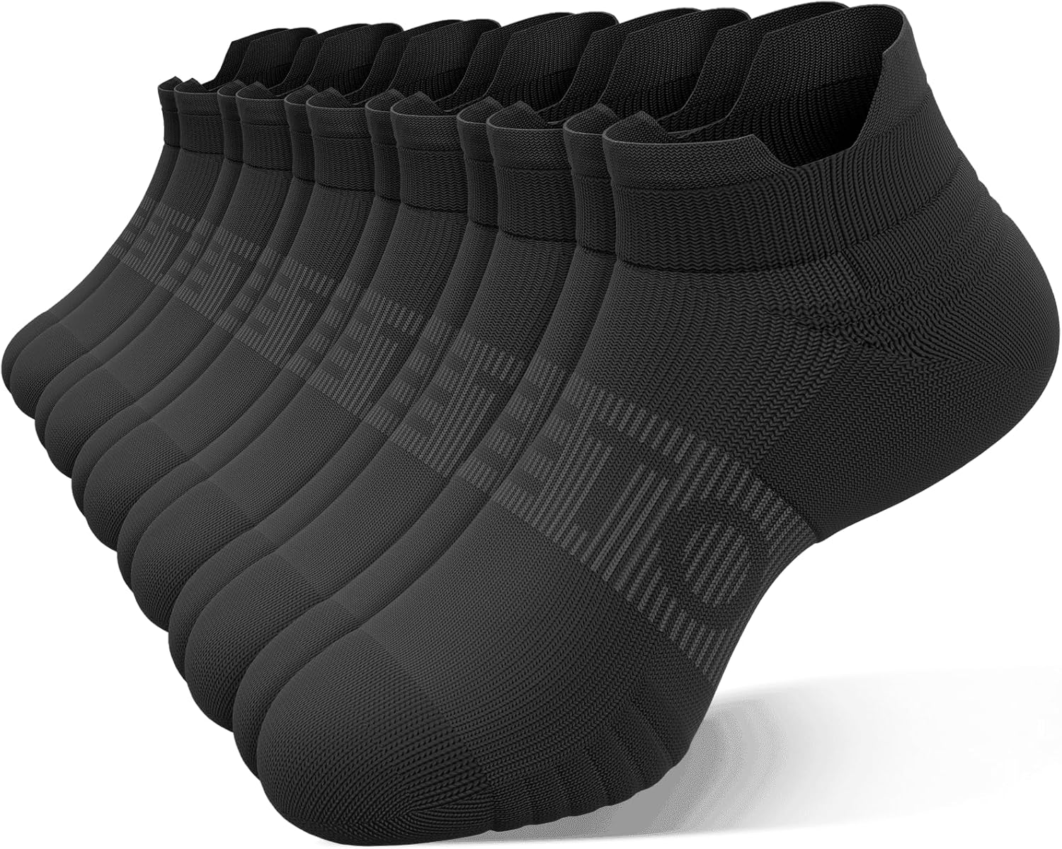 6 Pairs Ankle Compression Socks Men Women 15-20mmHg Cushioned Low Cut Athletic Arch Support Travel Plantar Fasciitis