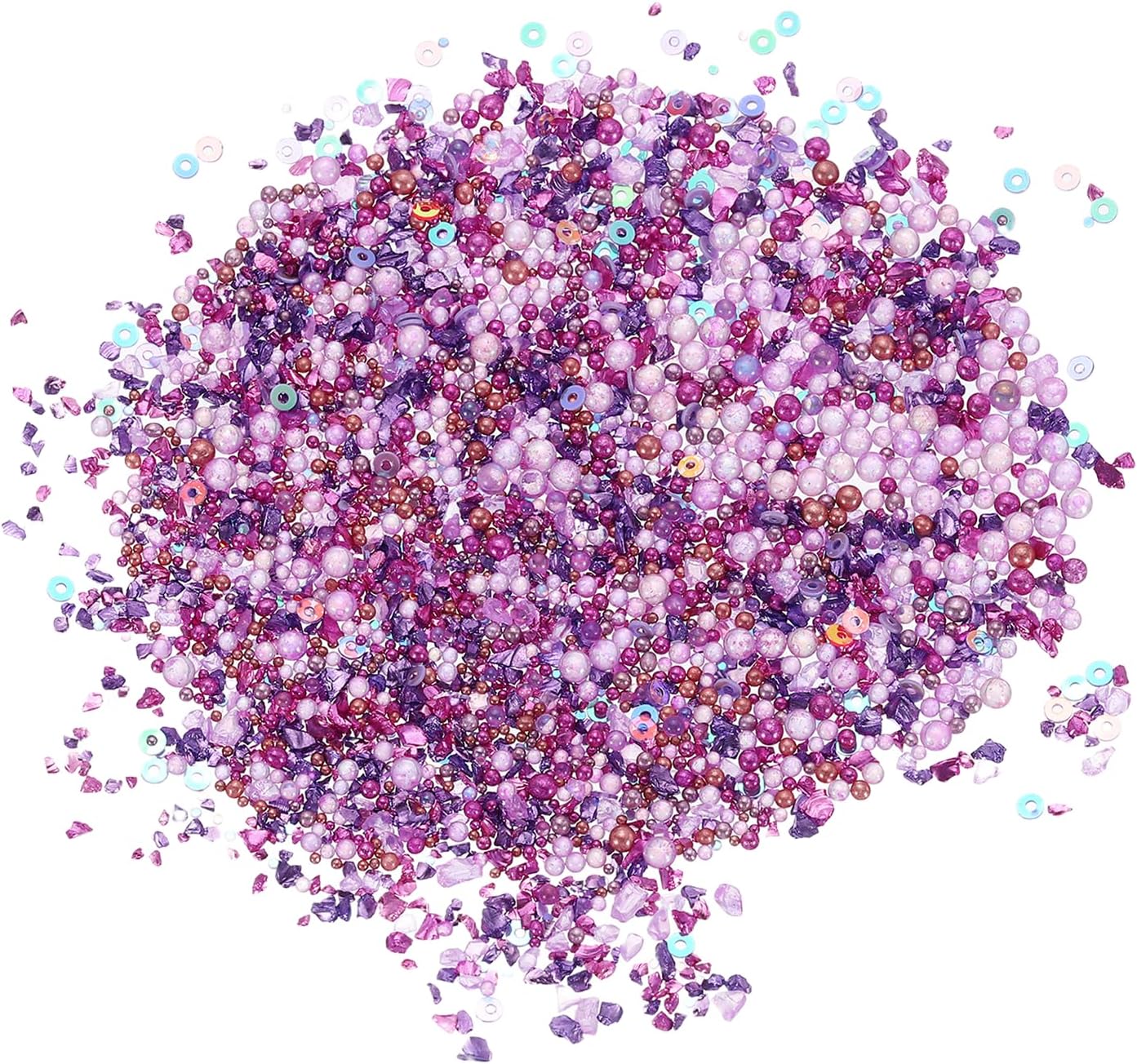 uxcell Nail Art Crushed Stone,60g 0.8-4mm Mini Nail Rhinestones,Purple