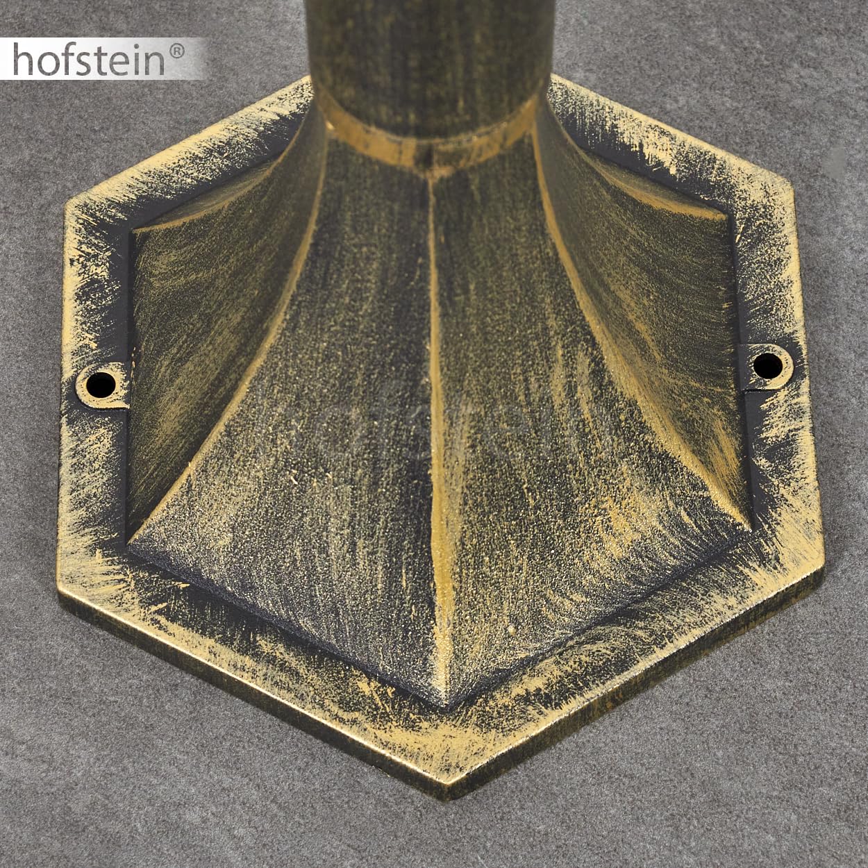 HOFSTEIN Lampa zewnętrzna Loria, oświetlenie ścieżki z metalu/szkła w kolorze złotym/brązowym/przezroczystym, lampa zewnętrzna o antycznym wyglądzie, 99 cm, lampa ogrodowa, oświetlenie ogrodowe IP44,