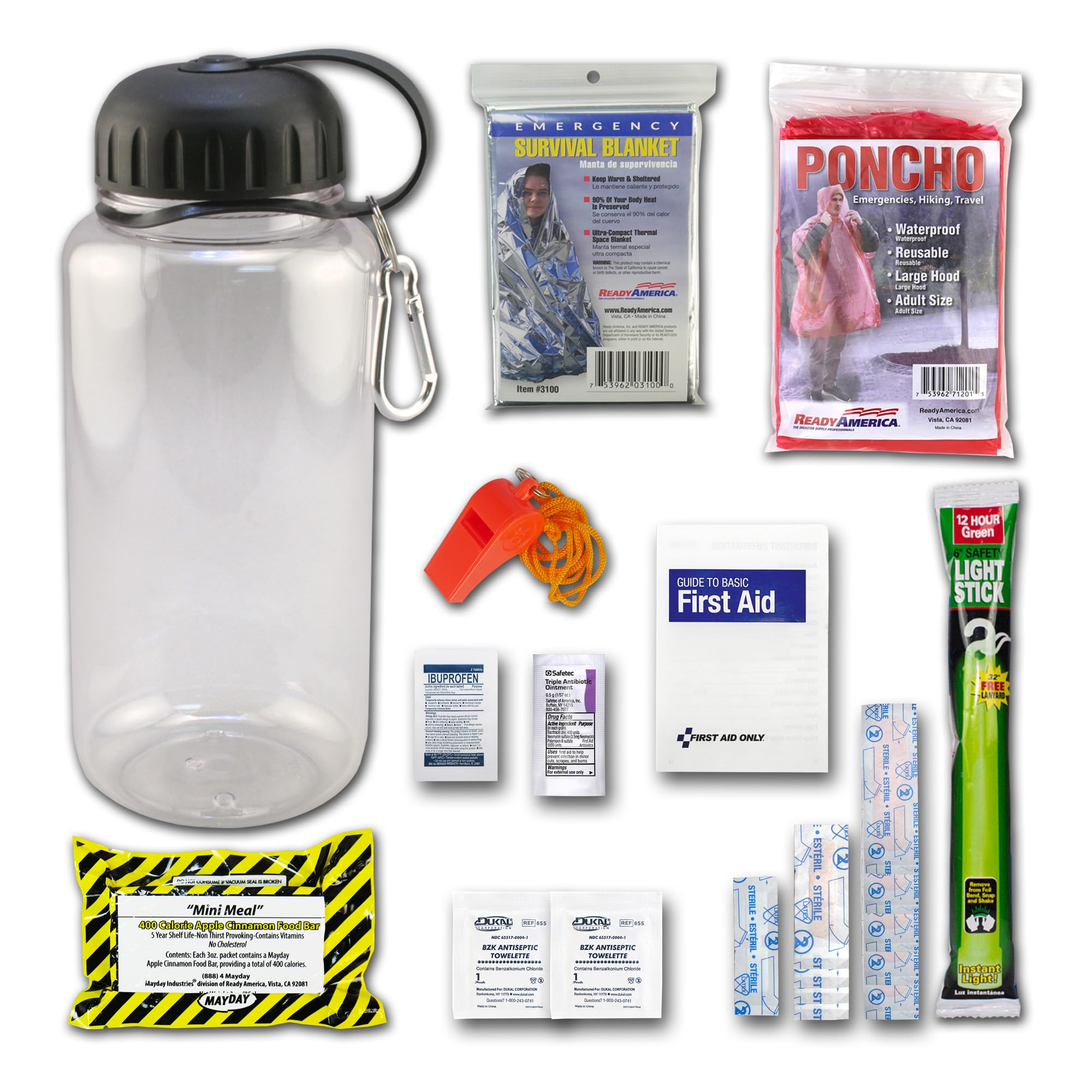 Ready America 70050 Basic Water Bottle Survival Kit