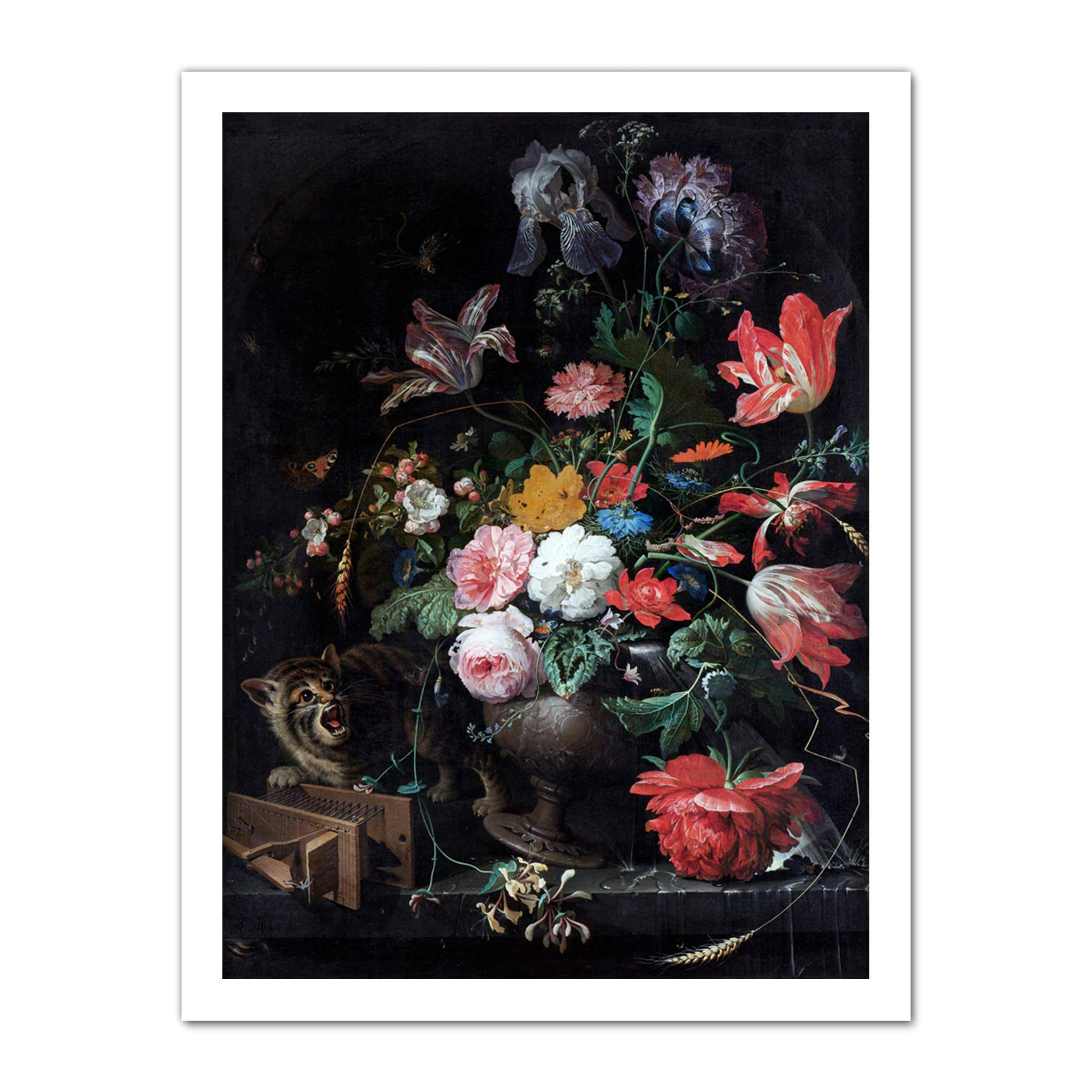 Artery8 Mignon The Overturned Bouquet Painting Artwork Framed Wall Art Print 18X24 Inch
