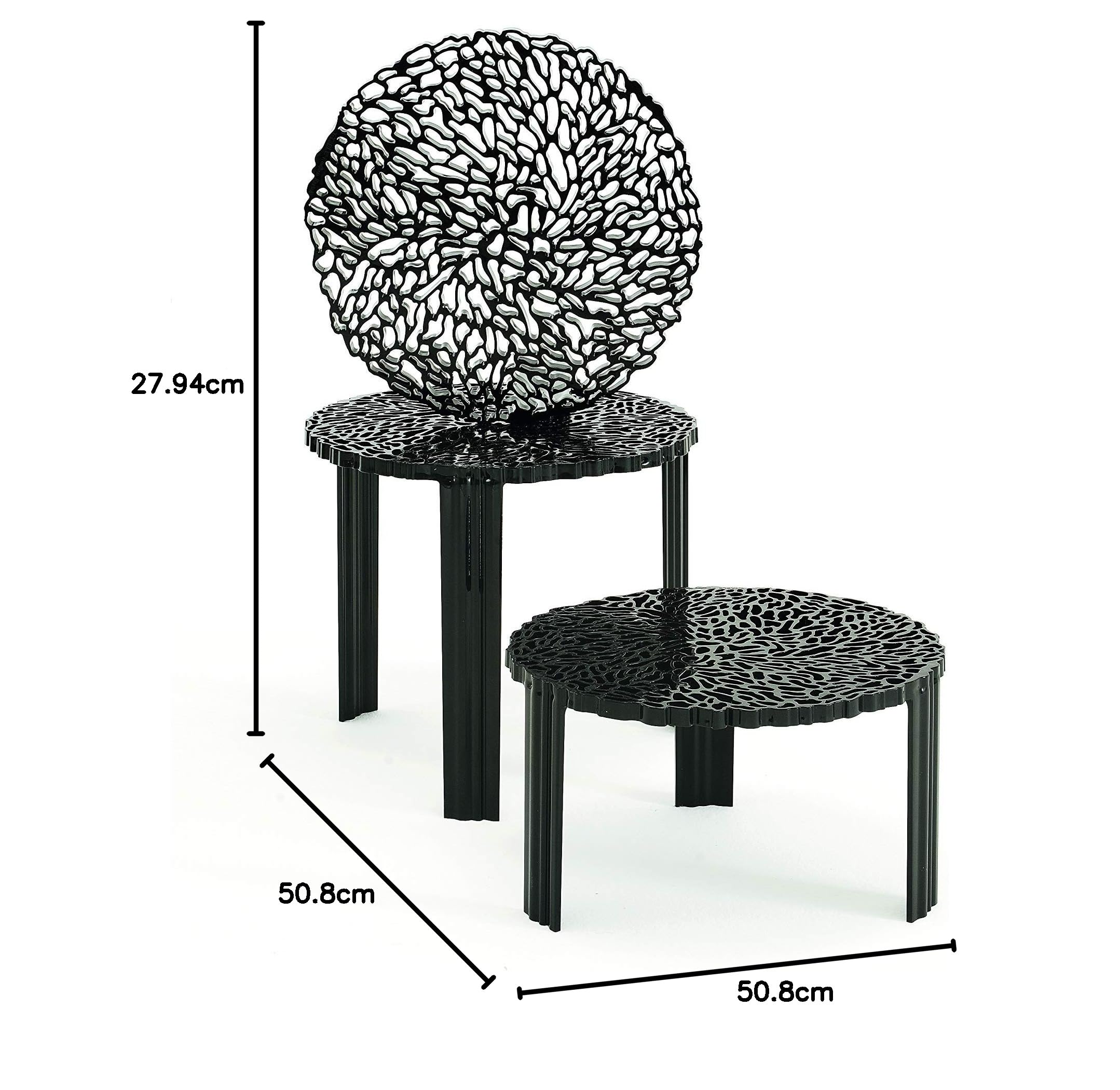 Amazon｜Kartell ティーテーブルロー ブラック φ50/H28cm SFTB