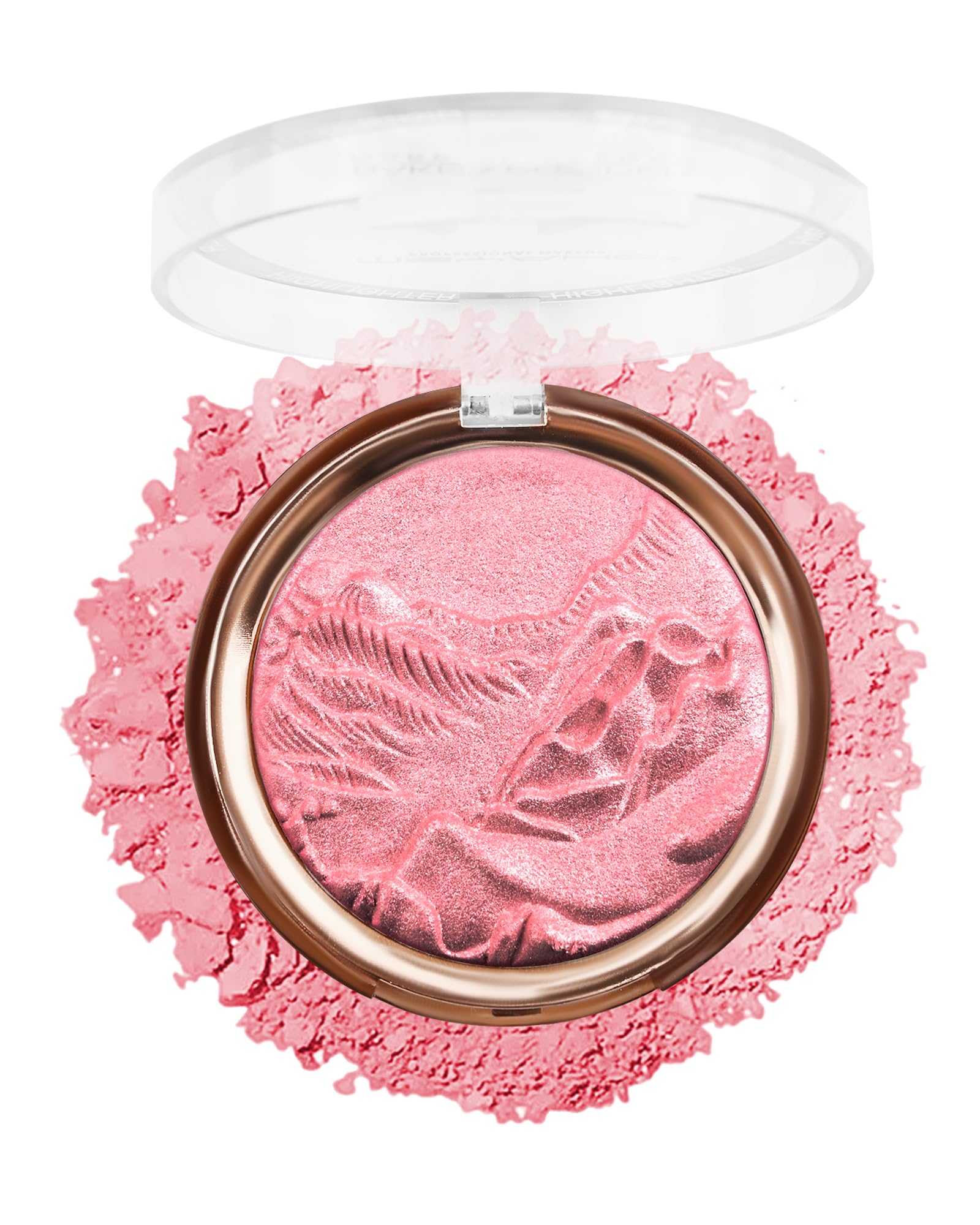Baked Highlighter Blush Powder Palette-2-in-1 Blusher Highlighter Face Makeup,Shimmer Lightweight Highlighting Palette for Face Eye Cheeks,Christmas