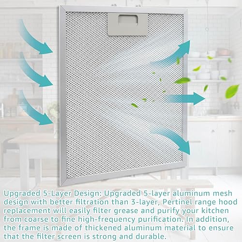 Miniatura 3 de W10169961A Filtro de grasa para campana extractora, para Whirlpool, filtro de ventilación de campana extractora de malla de aluminio Jenn Air Ikea.