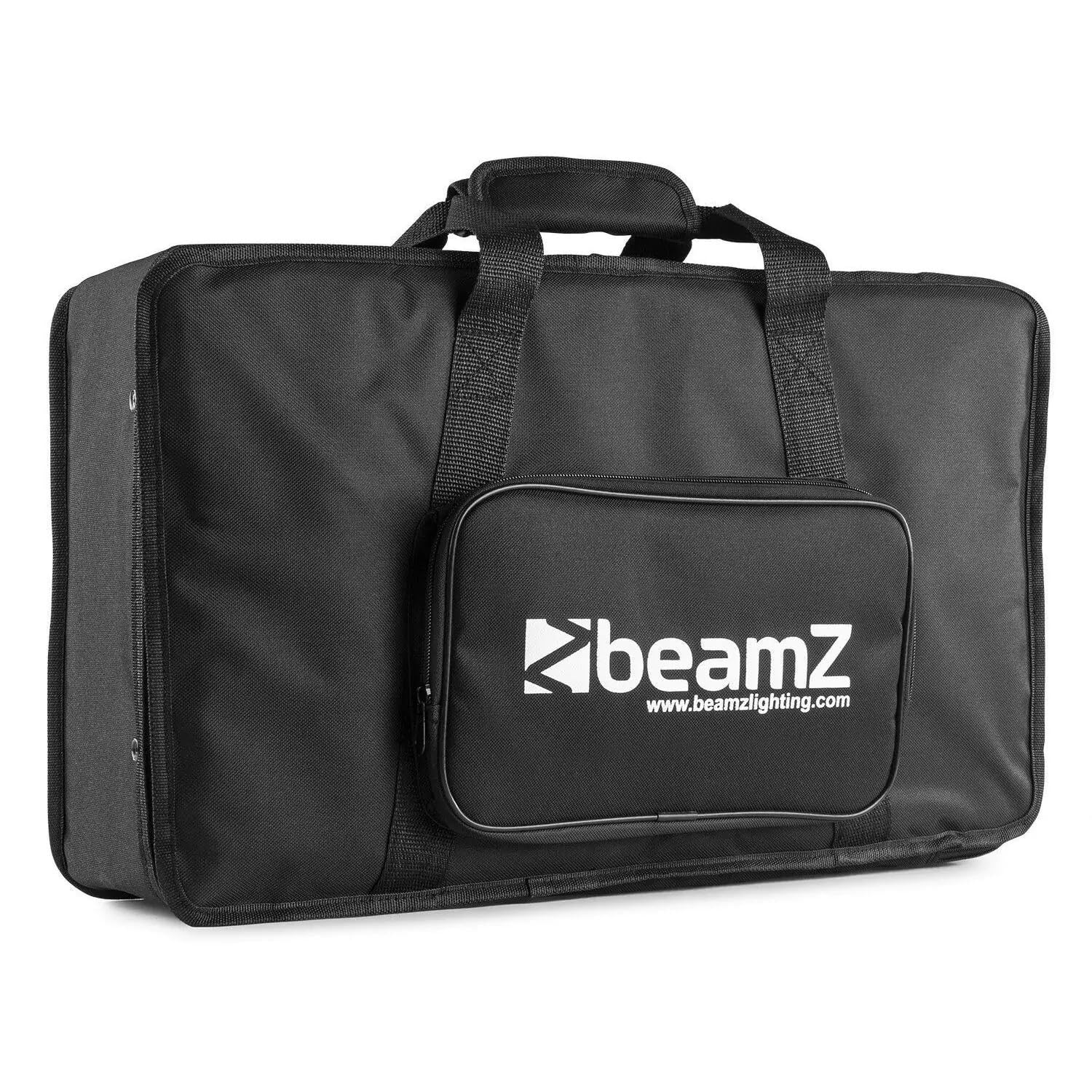 BeamZ BBP90 LED Uplight LED Par Strahler, 20h Akku, 4er Set mit Tasche, 4 x 4 Watt, Bühnenbeleuchtung Set für DJ Pult, Bühnenlicht, DMX-LAN, Partylicht Musikgesteuert, Bühnenequipment, Fernbedienung
