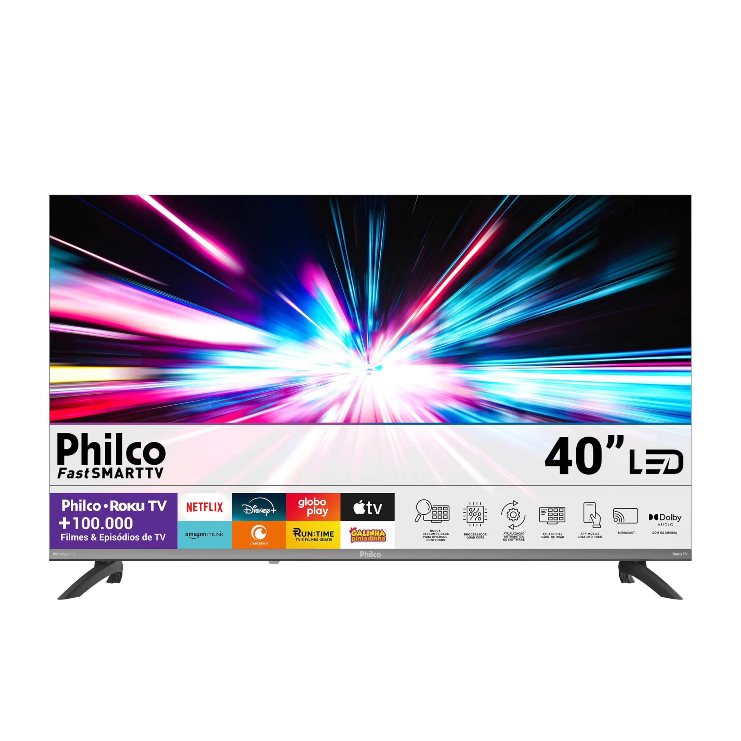 Transforme Sua Sala em um Cinema com a Smart TV 40" Philco Roku – Qualidade 4K e Som Dolby que Você Merece!