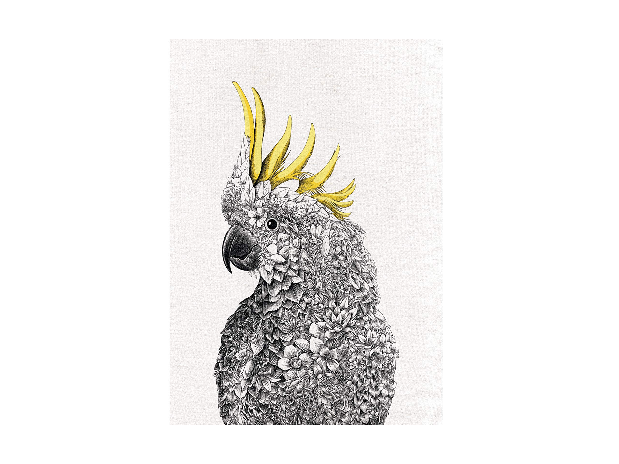 Maxwell & WilliamsMarini Ferlazzo Birds Printed Tea Towel with Sulphur-crested Cockatoo Design, Cotton, Black/White, 50 x 70 cm