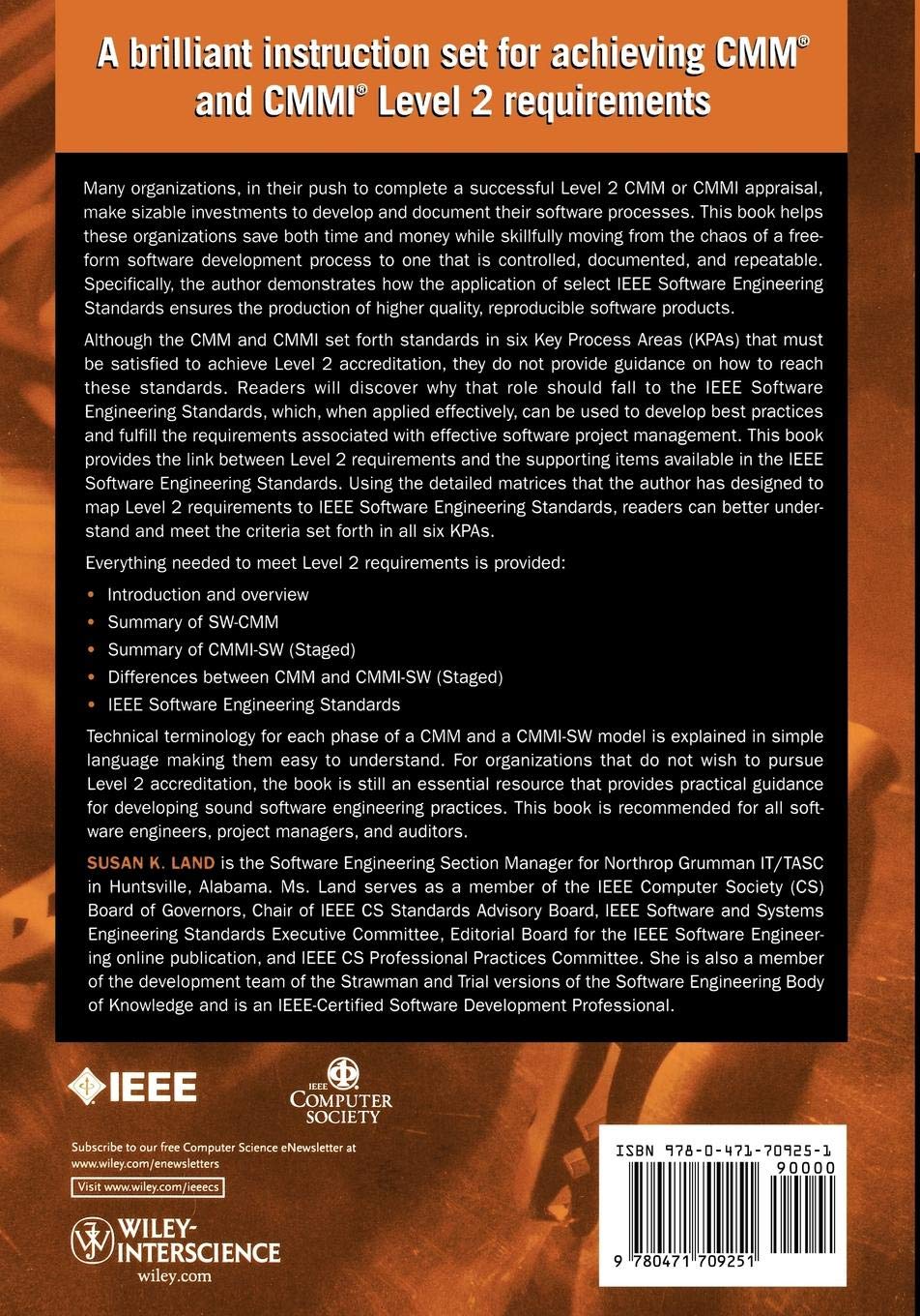 Jumpstart Cmm/Cmmi Software Process Improvements: Using IEEE Software Engineering Standards